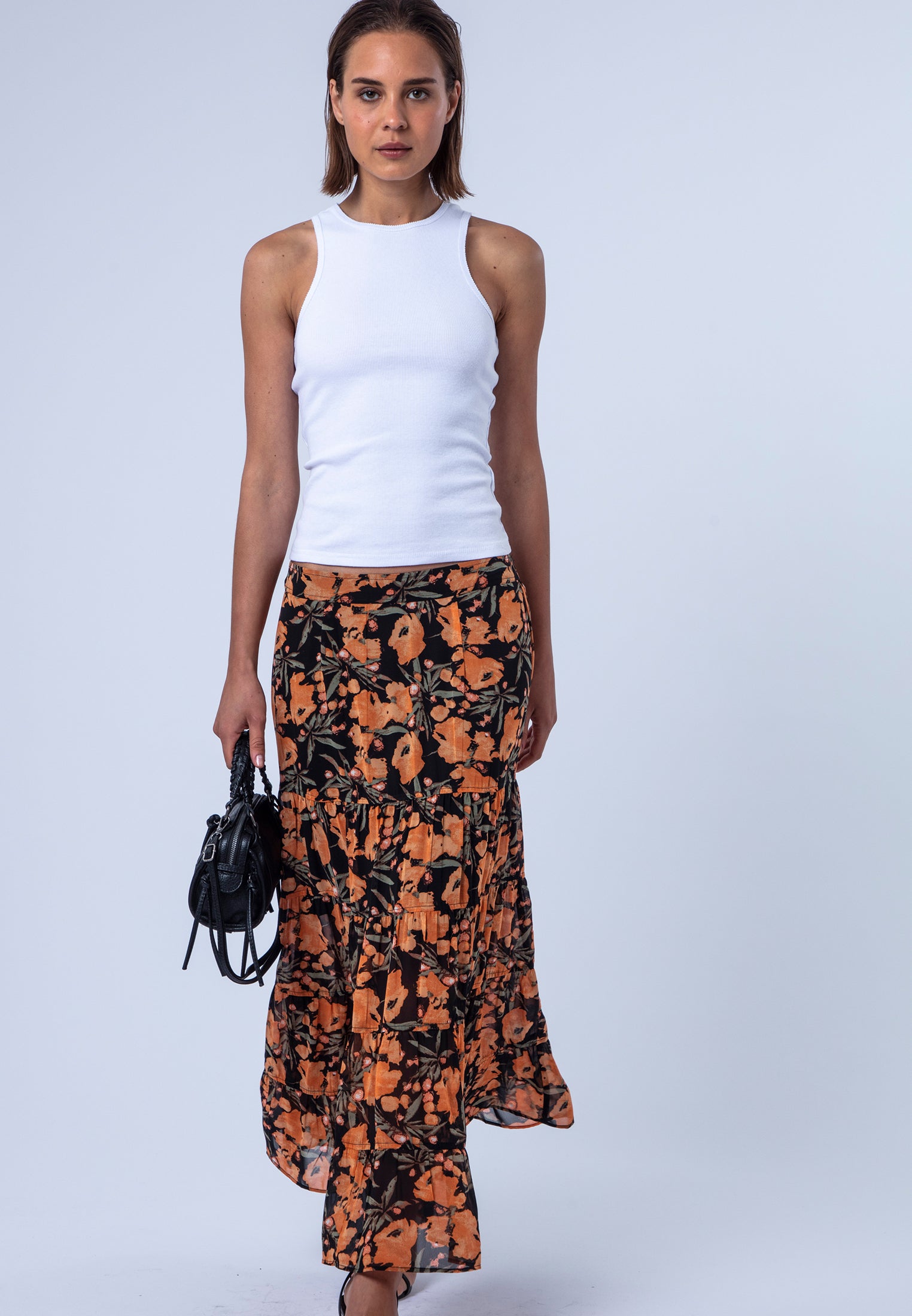 CITRINE SKIRT PRIME ORANGE FLORAL