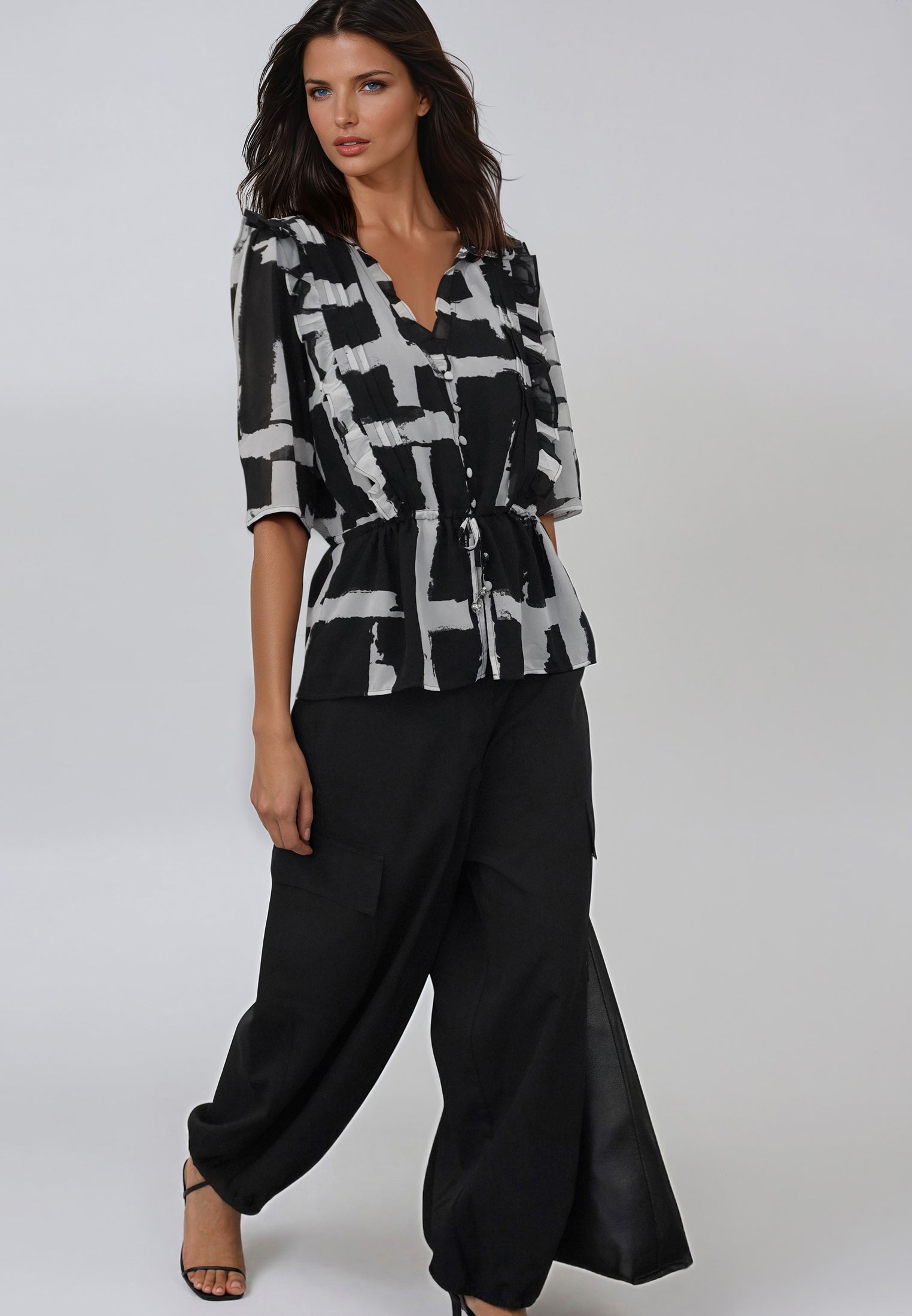 EVIE TOP SELVAGE BLACK