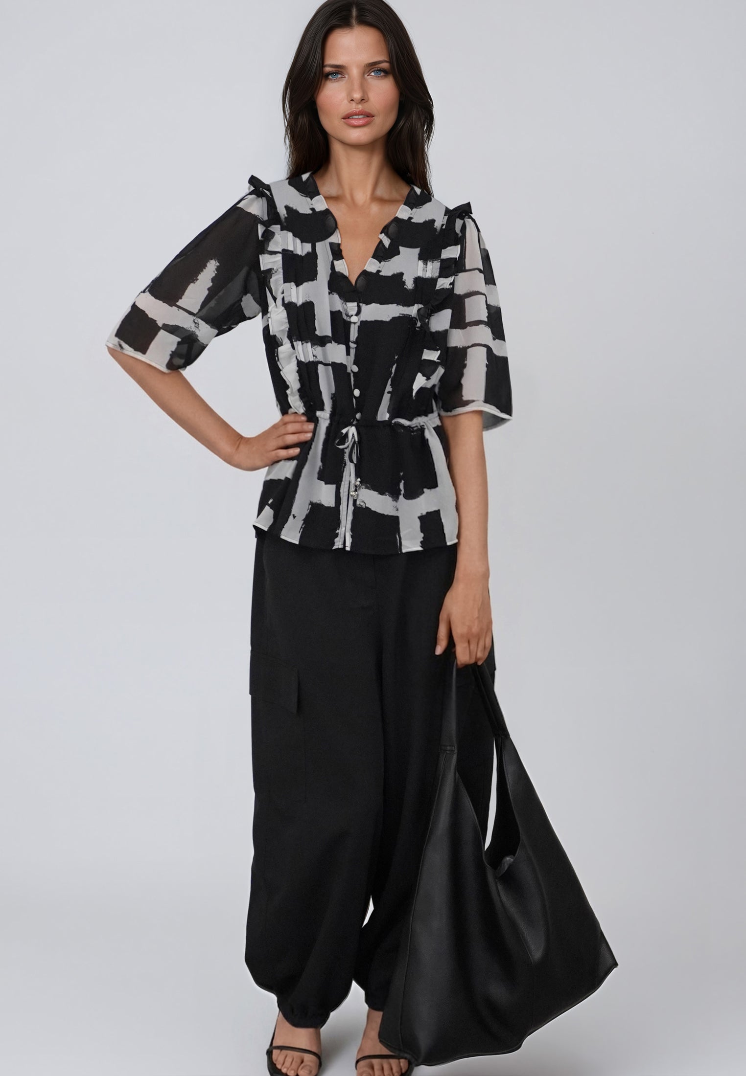 EVIE TOP SELVAGE BLACK