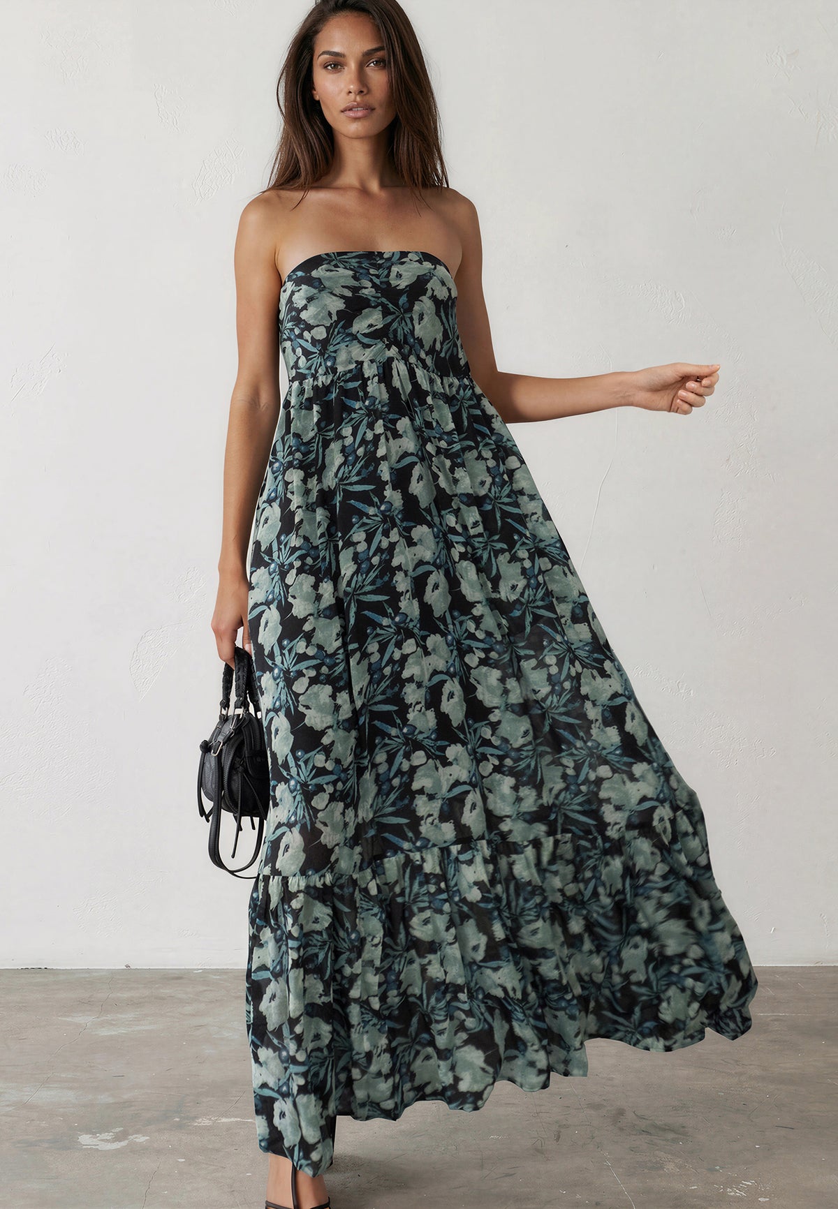 HARPER MAXI DRESS PRIME GREEN FLORAL