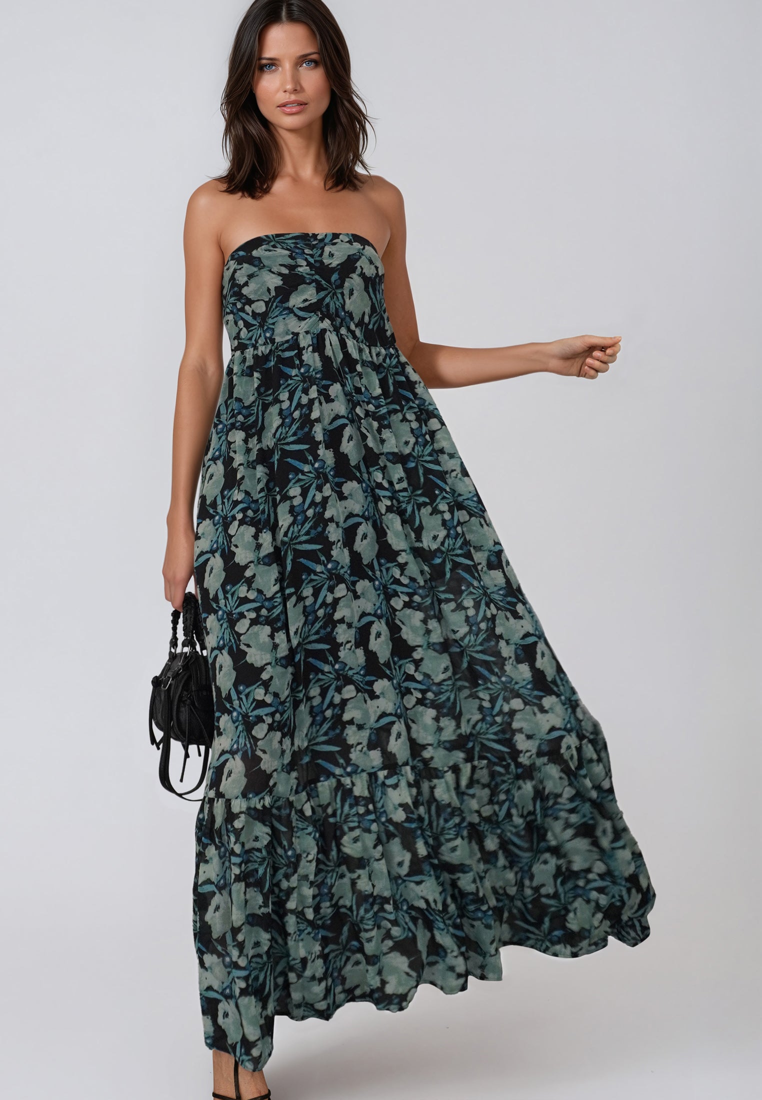 HARPER MAXI DRESS PRIME GREEN FLORAL