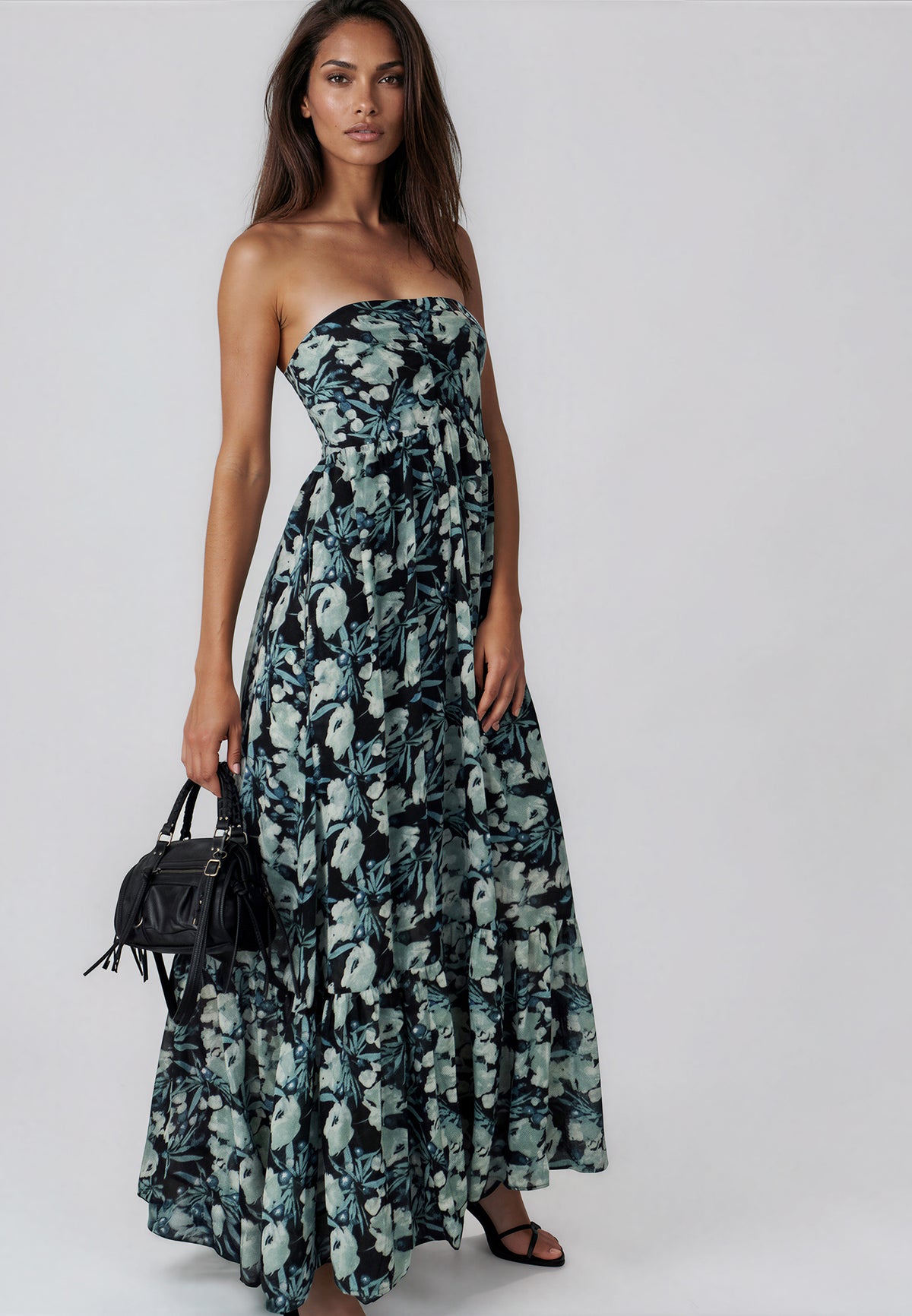 HARPER MAXI DRESS PRIME GREEN FLORAL