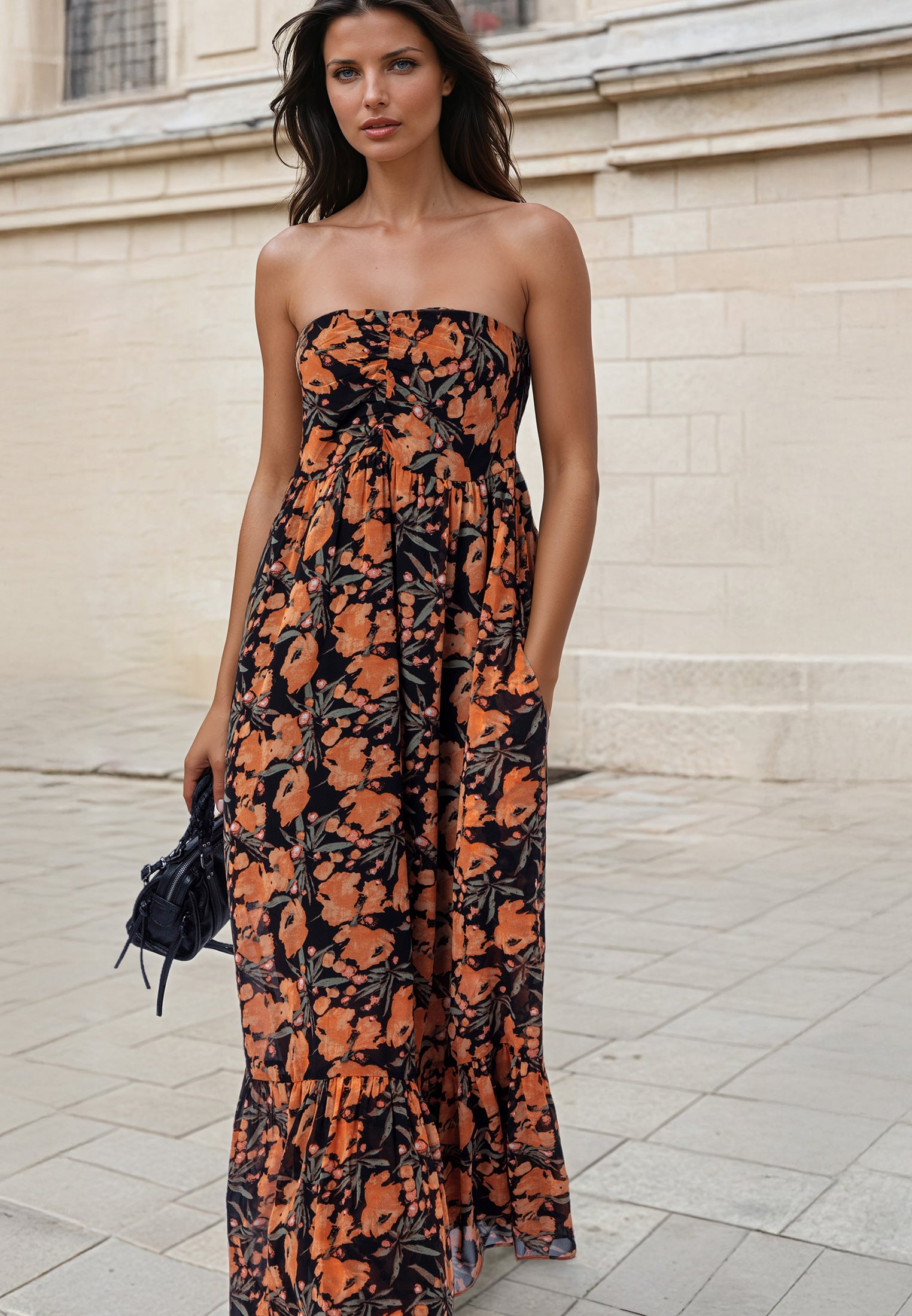 HARPER MAXI DRESS PRIME ORANGE FLORAL