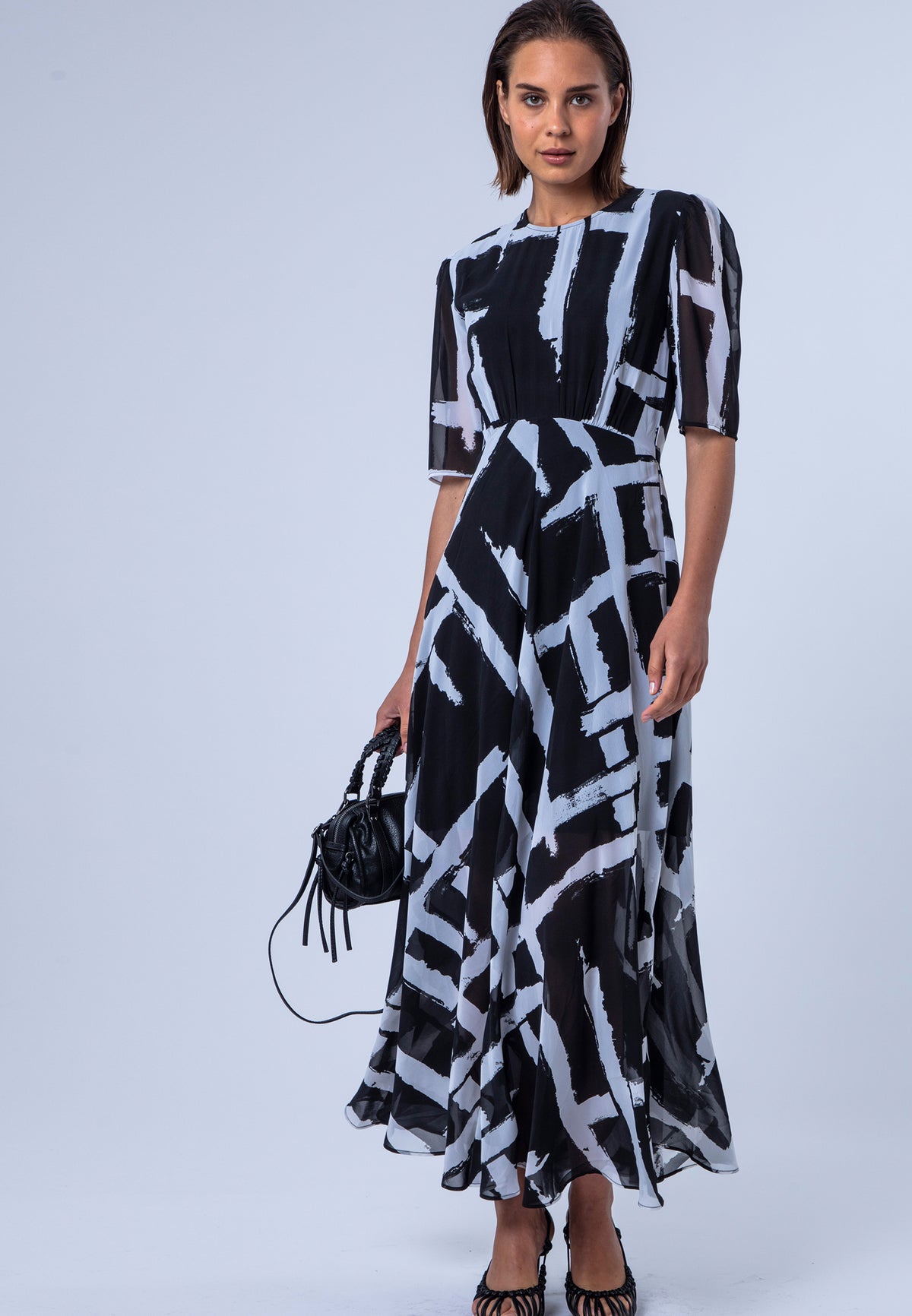 SIENNA MAXI DRESS SELVAGE BLACK