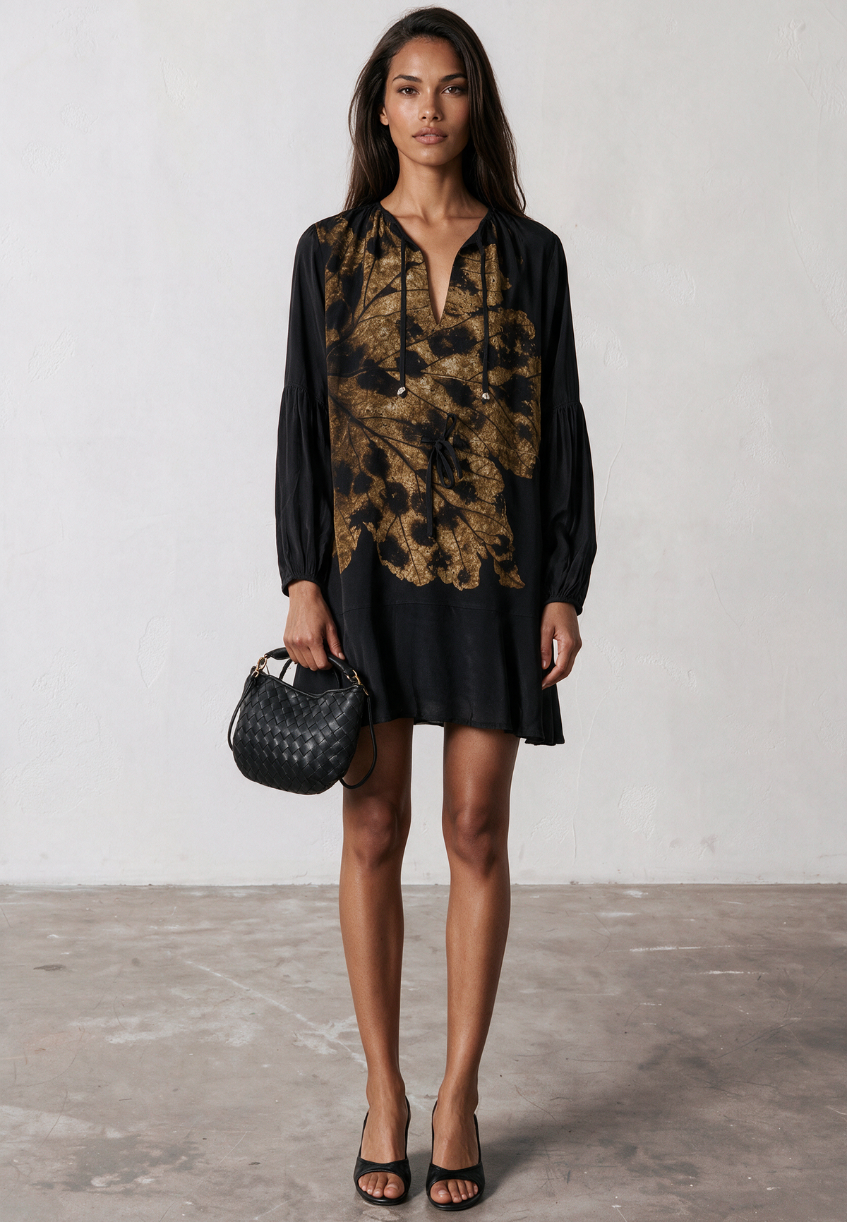 TWIST MINI DRESS BROWN ANIMAL PRINT