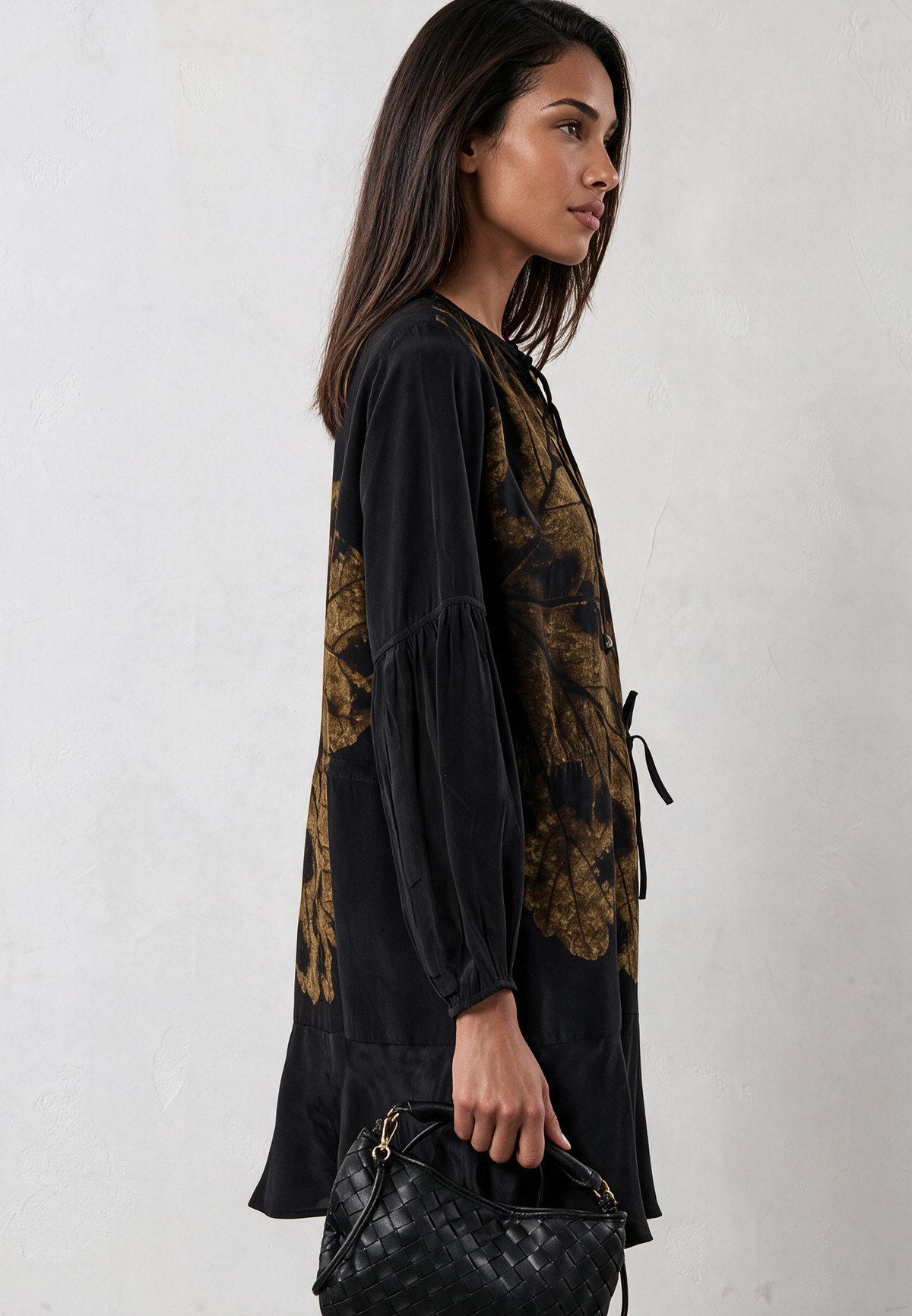 TWIST MINI DRESS BROWN ANIMAL PRINT