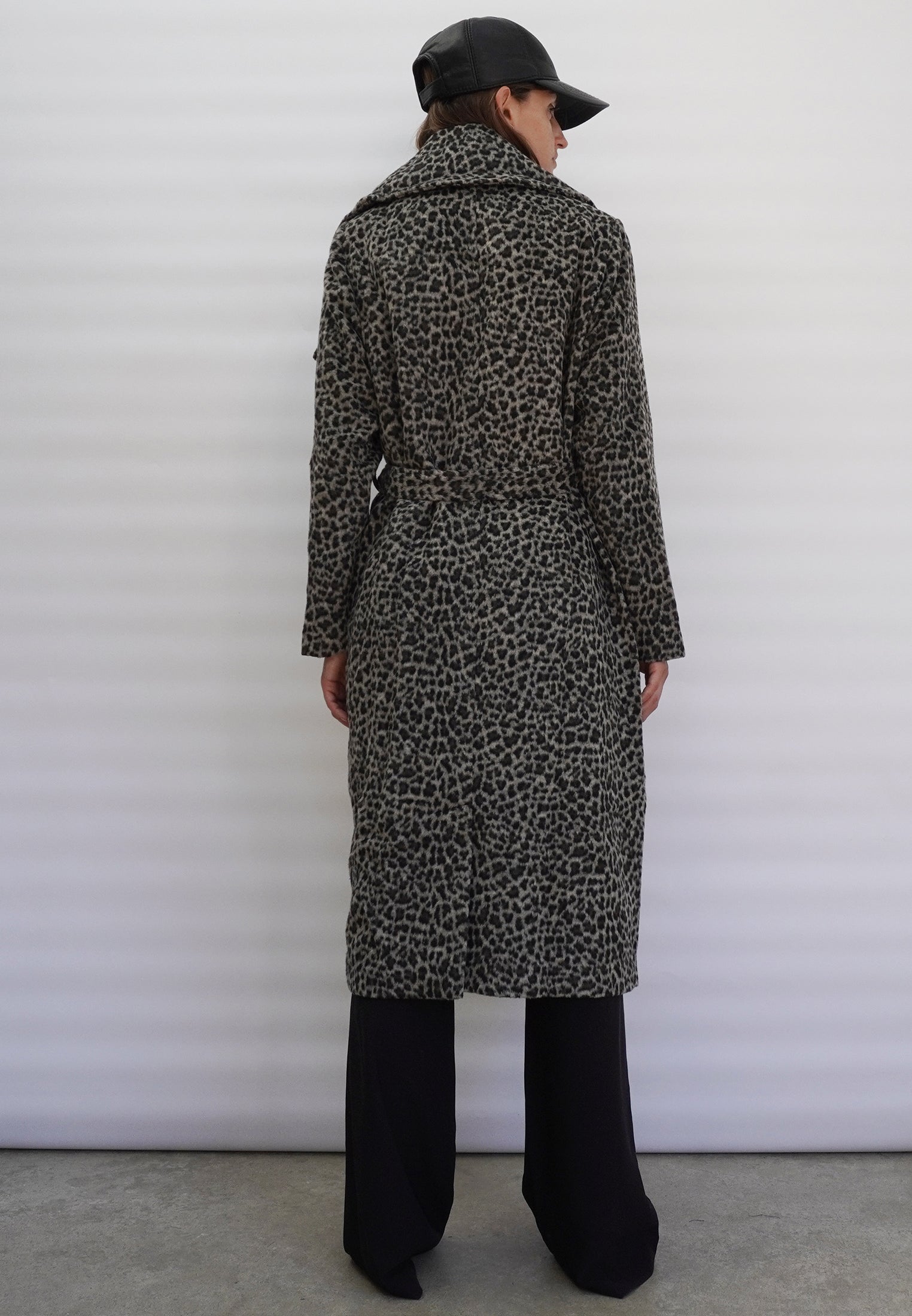 Leopard print shop coat grey