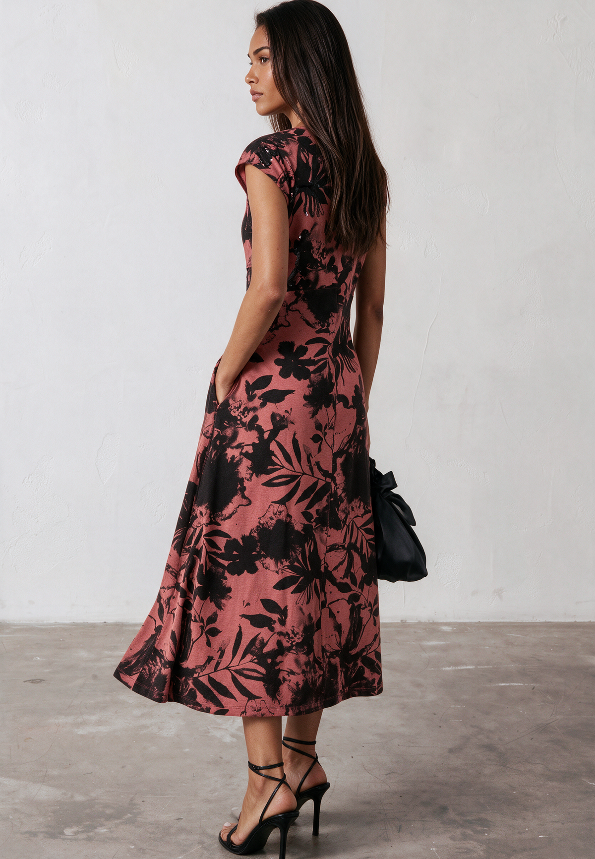 LIBBY BEADED DRESS BURNT ORANGE