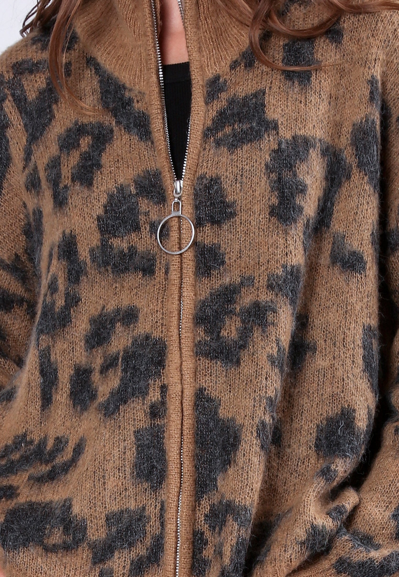 MAXIMUM CARDIGAN CAMEL & BLACK