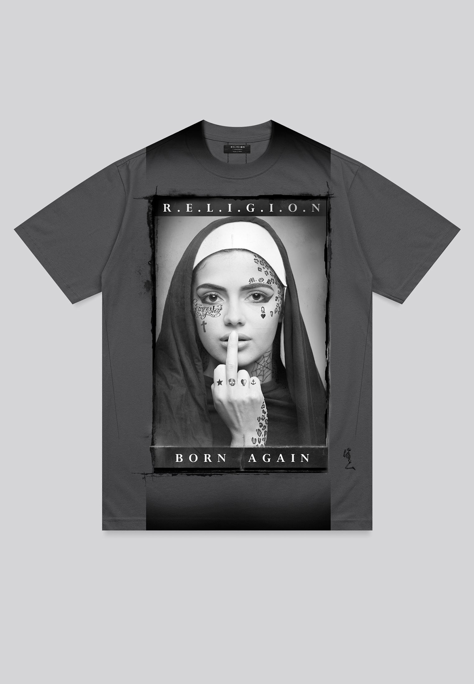 BORN AGAIN T-SHIRT WASHED BLACK