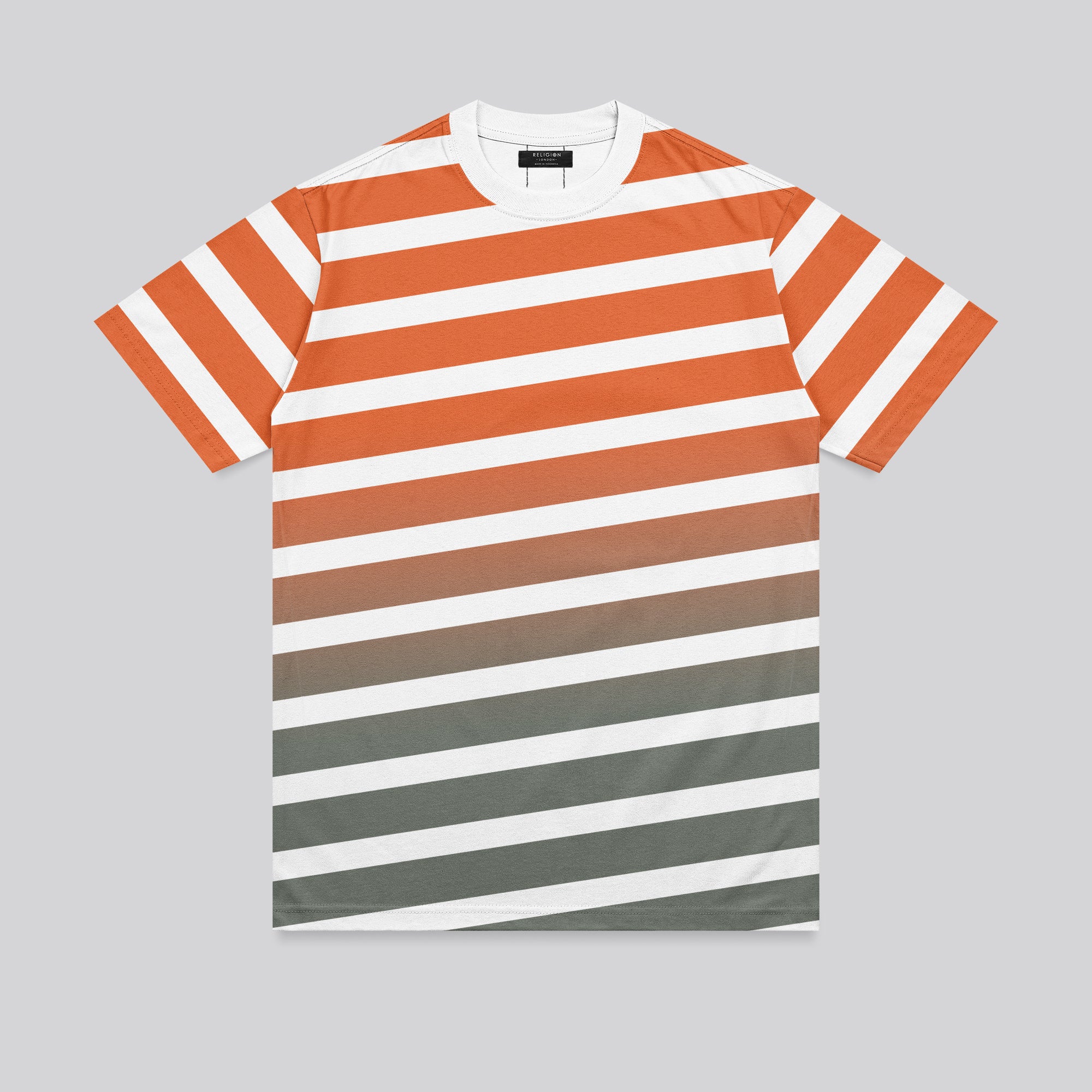 GRADIENT T-SHIRT ORANGE & KHAKI