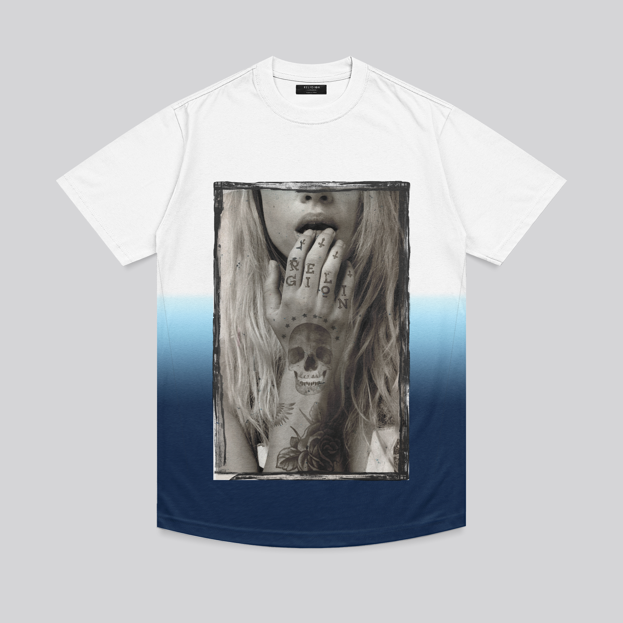 TEMPTED WHITE & BLUE T-SHIRT