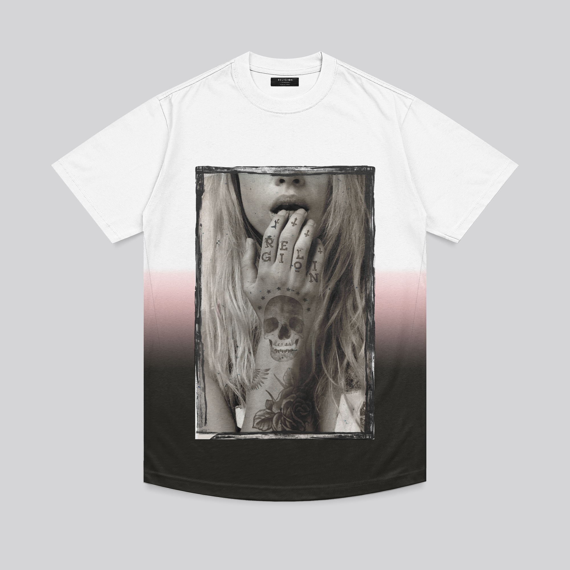 TEMPTED WHITE & PALE PINK T-SHIRT