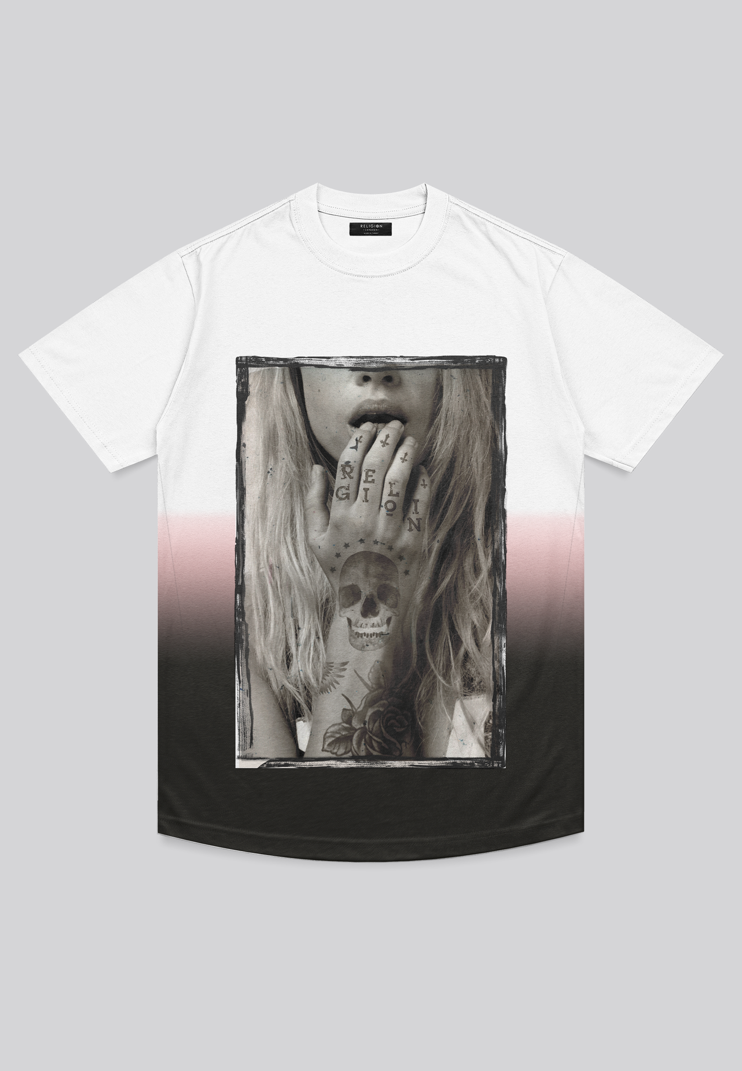 TEMPTED WHITE & PALE PINK T-SHIRT