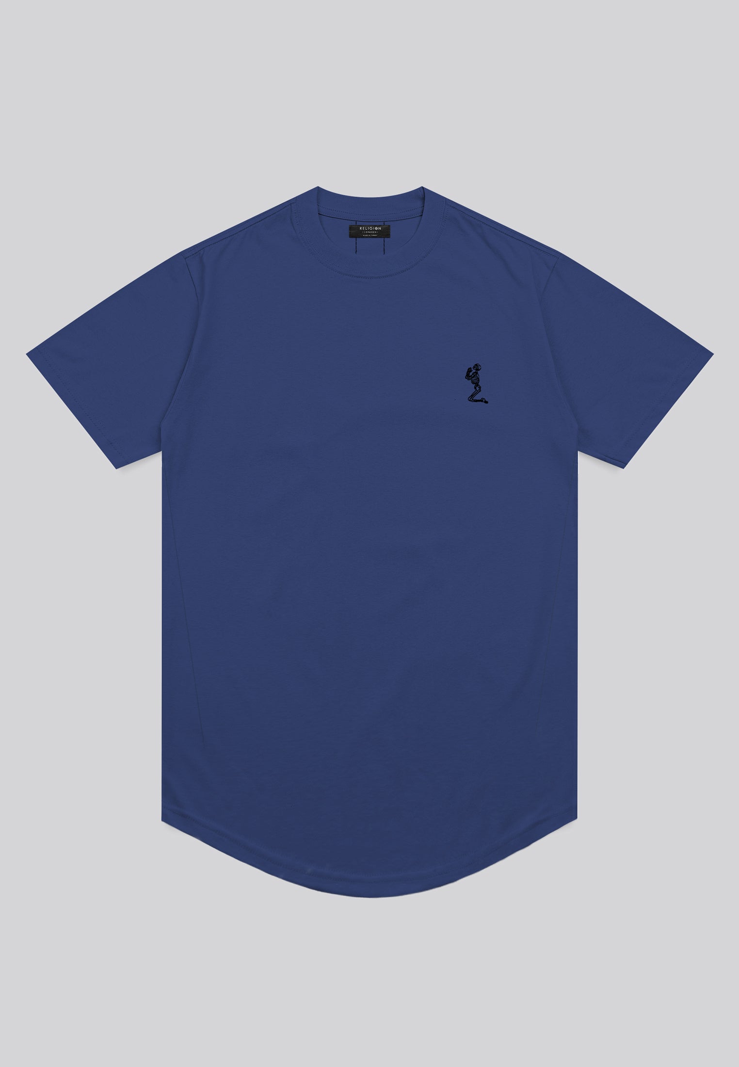 ESSENTIAL CURVED HEM COBALT BLUE T-SHIRT