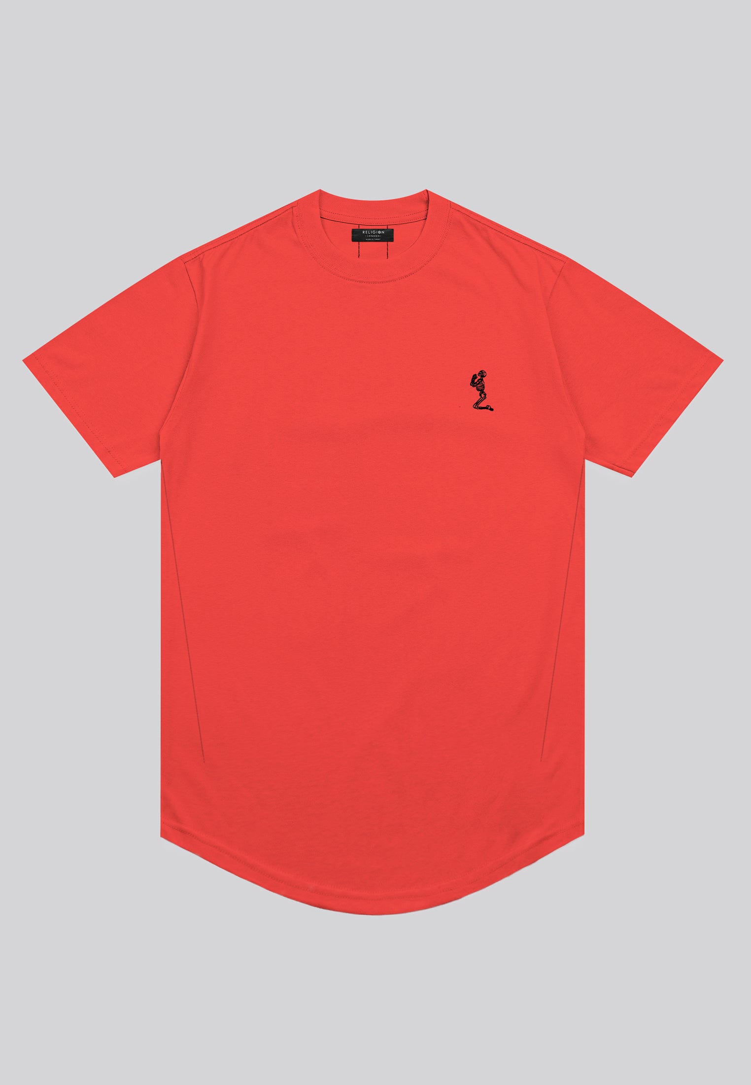 ESSENTIAL CURVED HEM ROAYL RED T-SHIRT