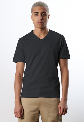 CORE V-NECK T-SHIRT BLACK OYSTER
