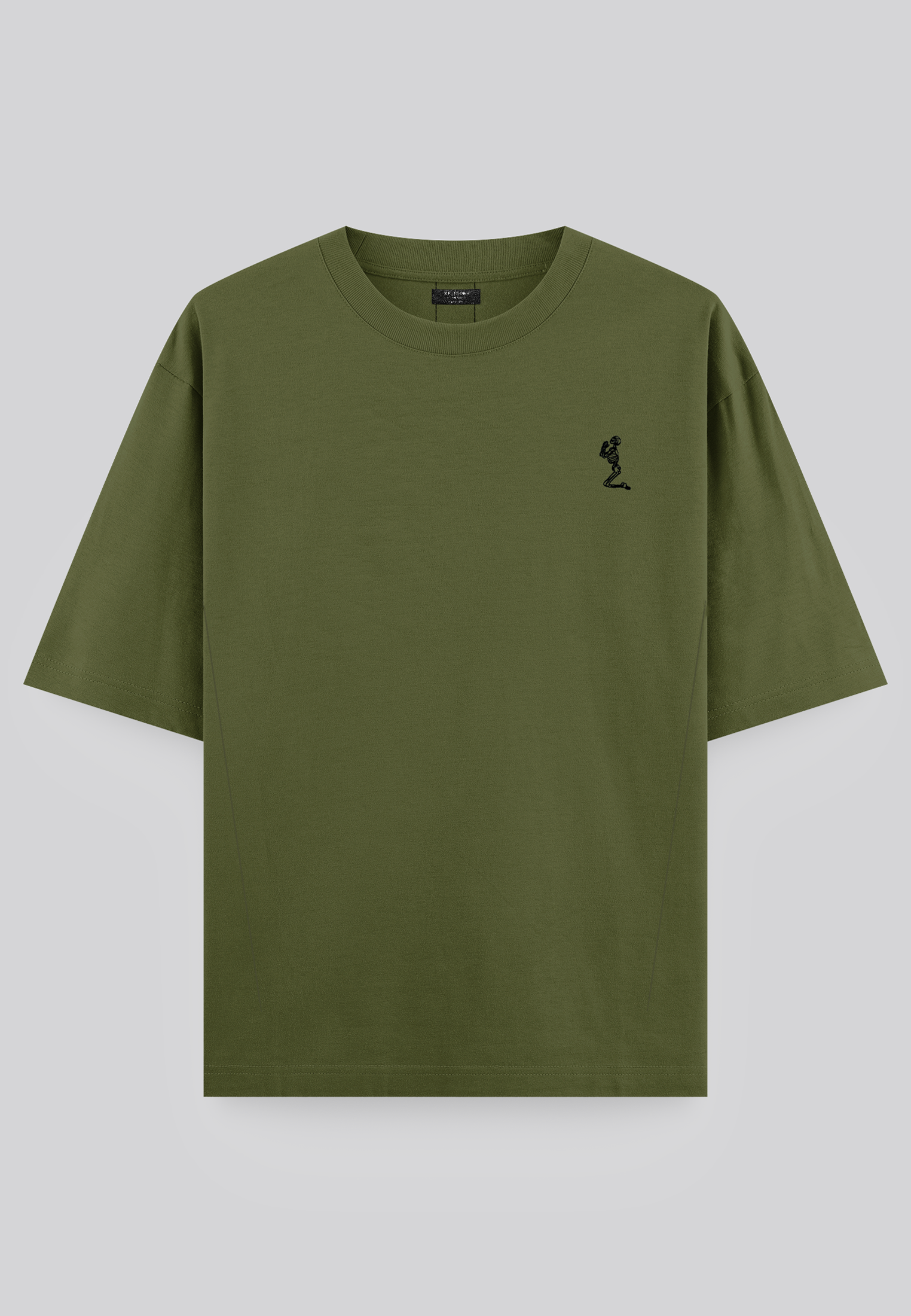 OVERSIZED HEAVY BLOCK T-SHIRT ARMY GREEN