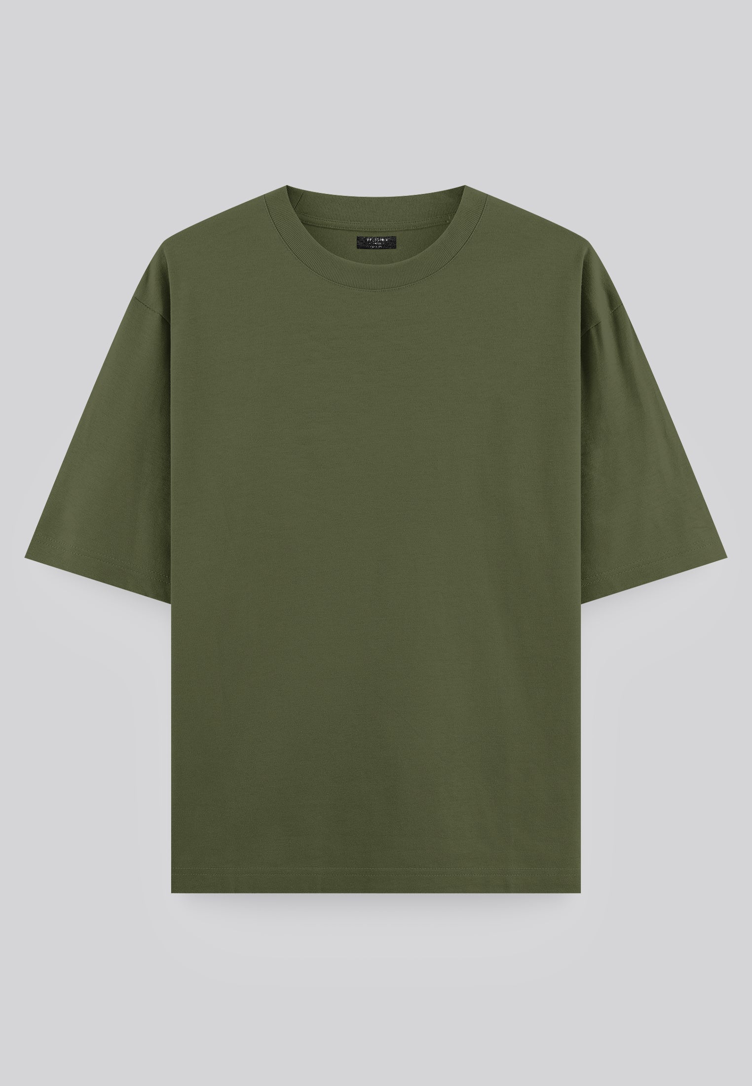 OVERSIZED HEAVY EMBRO T-SHIRT ARMY GREEN