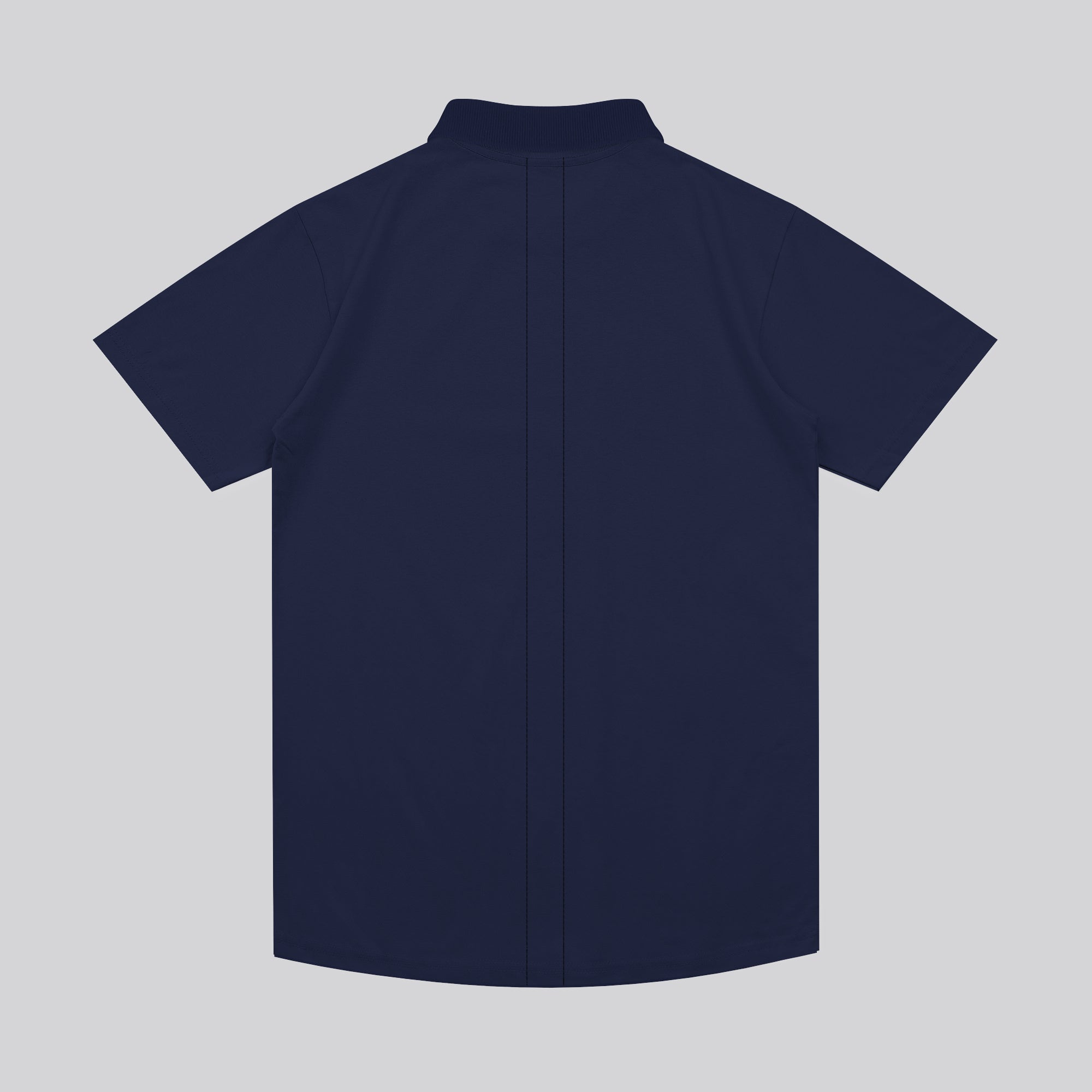 ESSENTIAL CURVED HEM NAVY POLO SHIRT