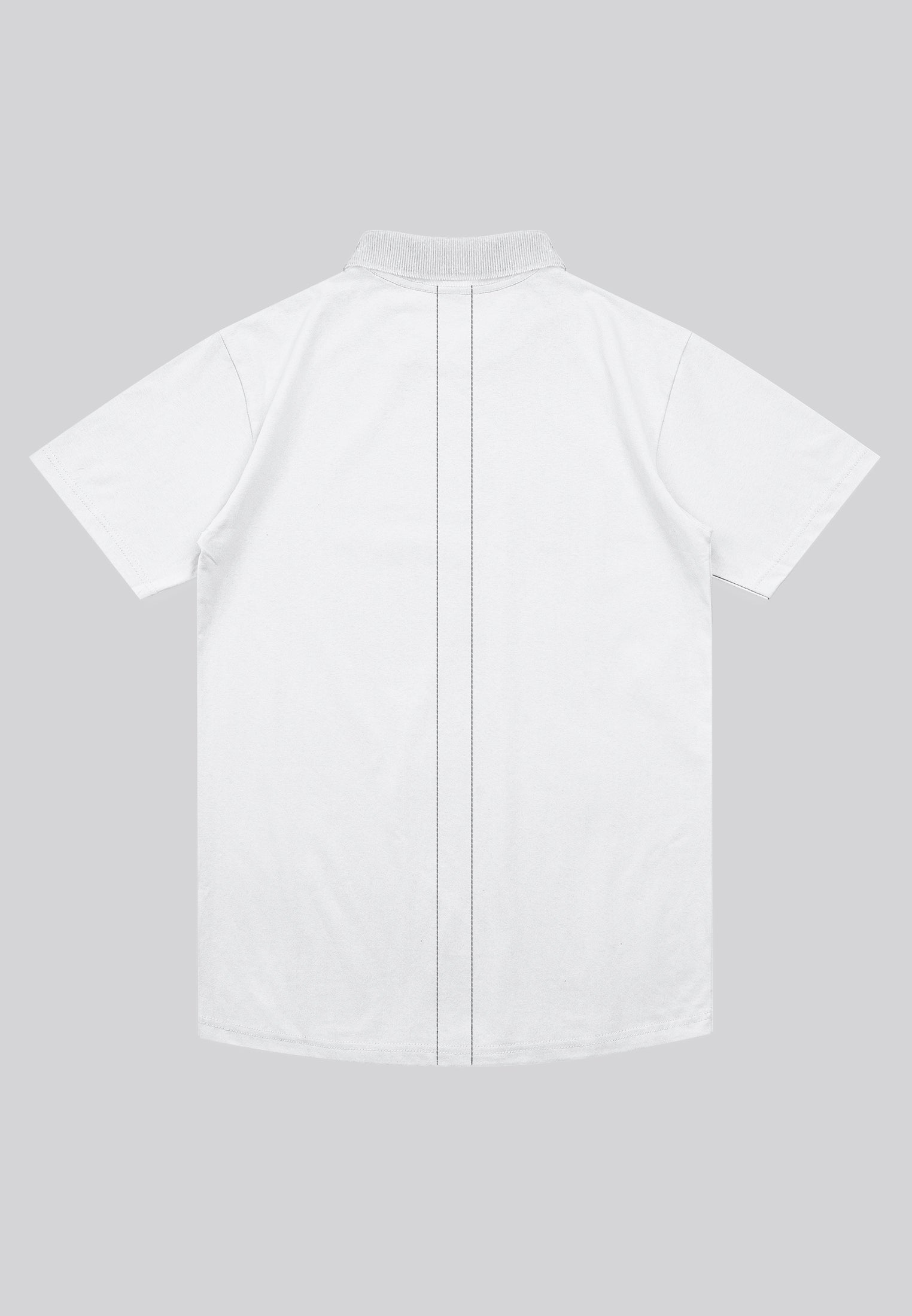 ESSENTIAL CURVED HEM WHITE POLO SHIRT