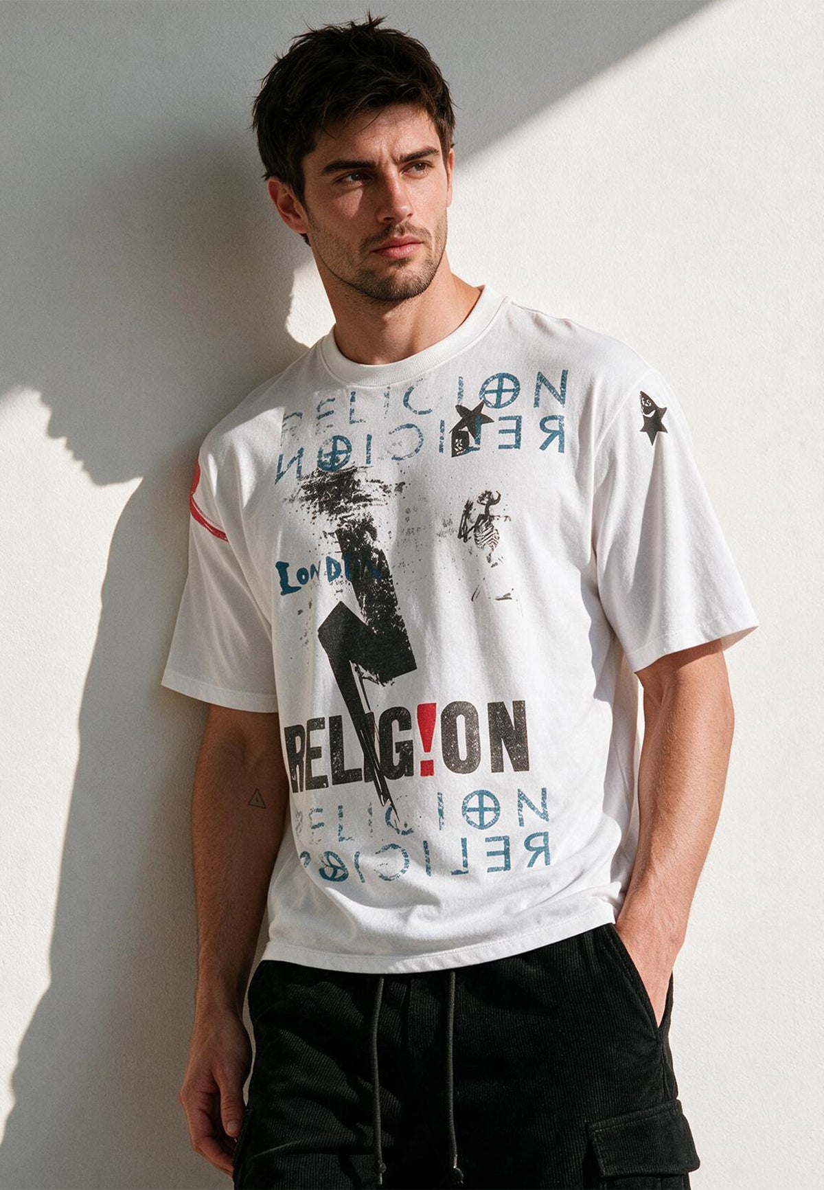 MONTAGE COLOUR T-SHIRT WHITE