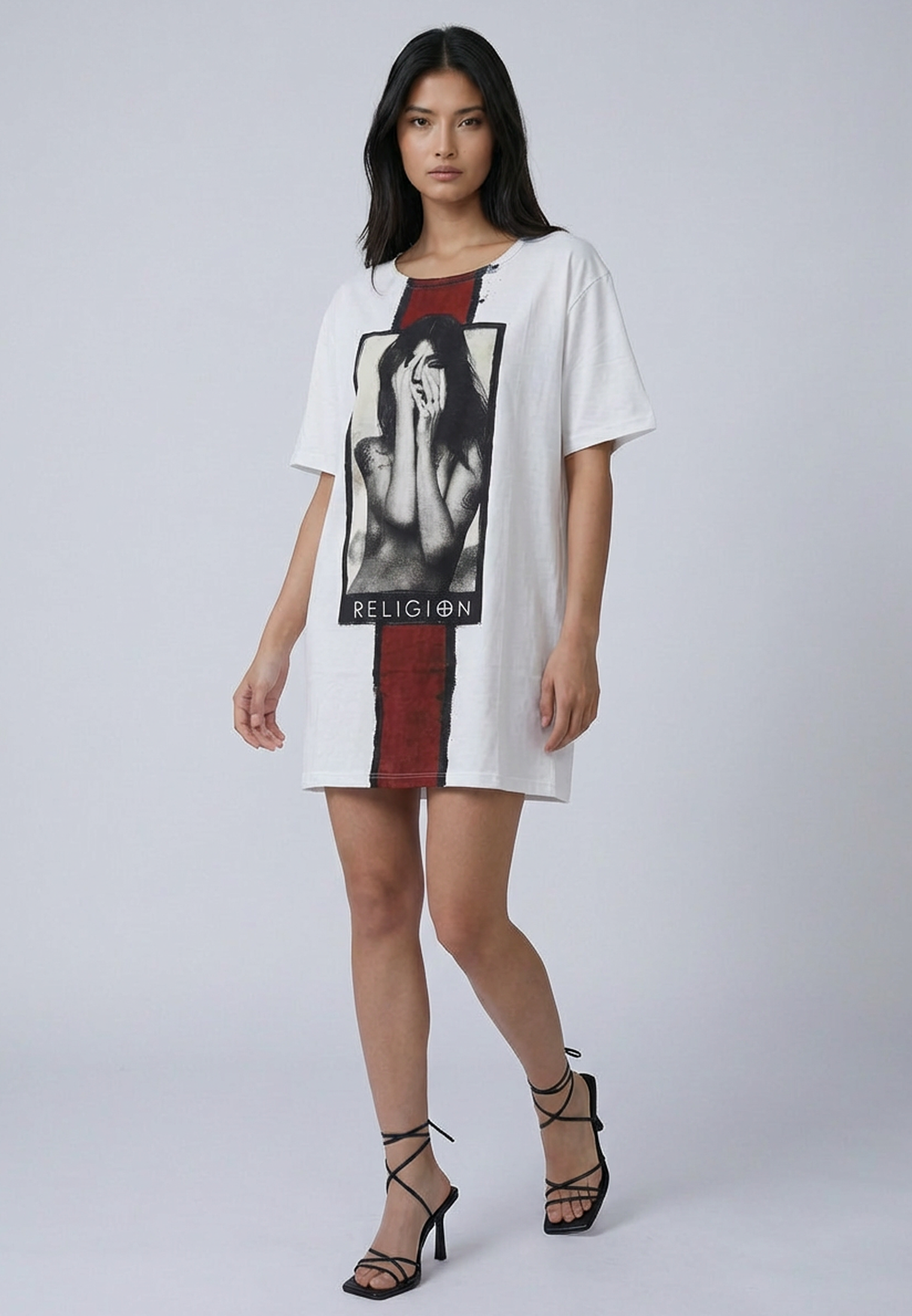 MUSIC, SEX N CASHIN CHEQUES DRESS WHITE