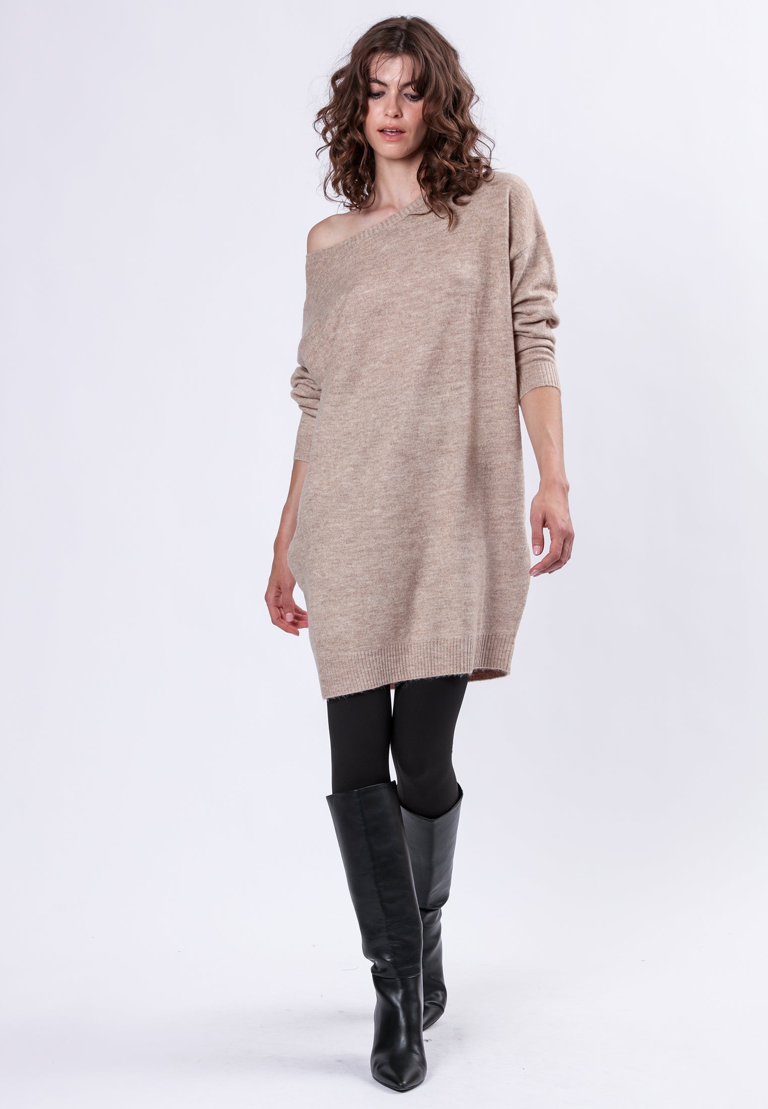 NEBULA DRESS BEIGE