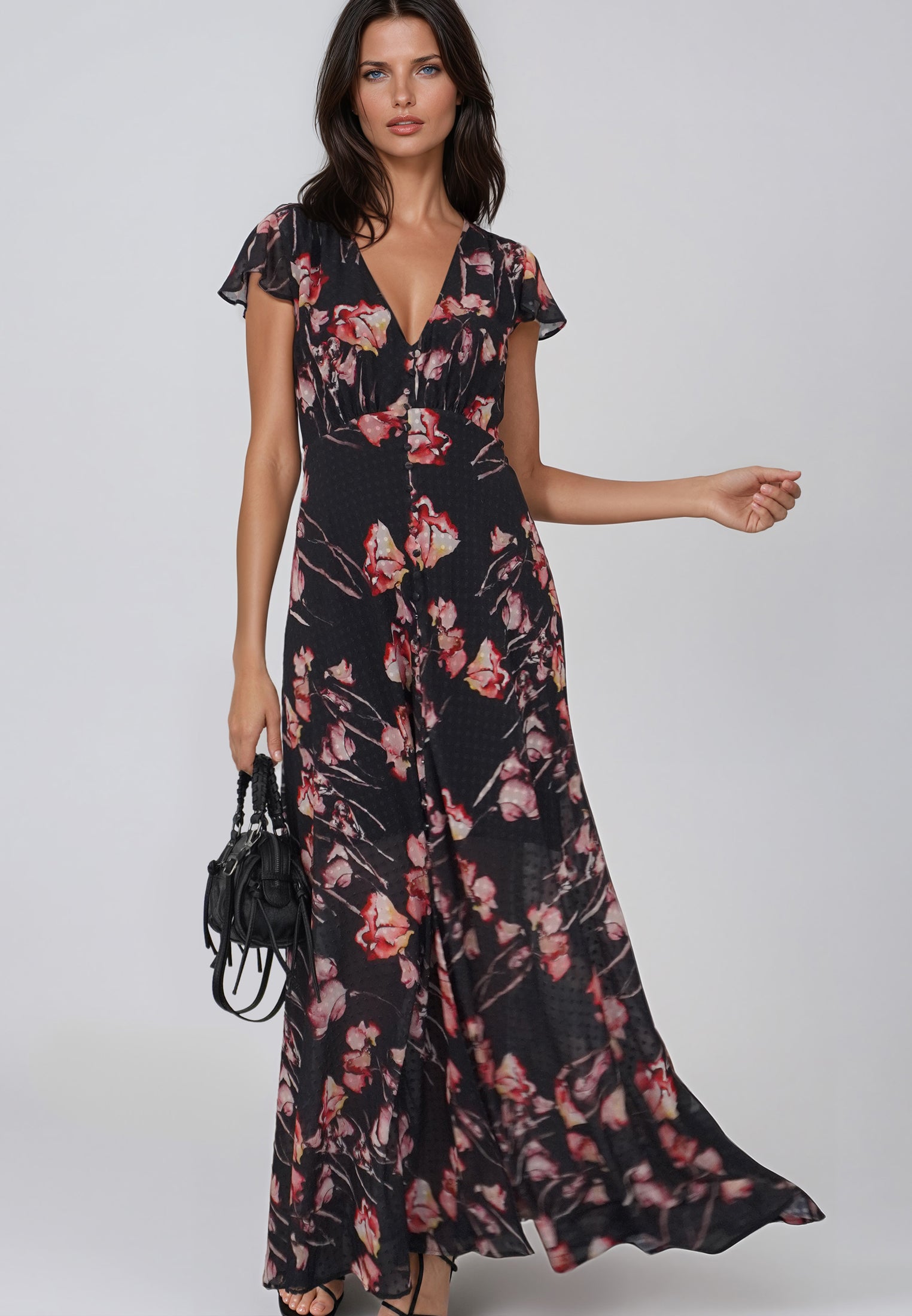 INDIUM MAXI DRESS TIMID DARK FLORAL