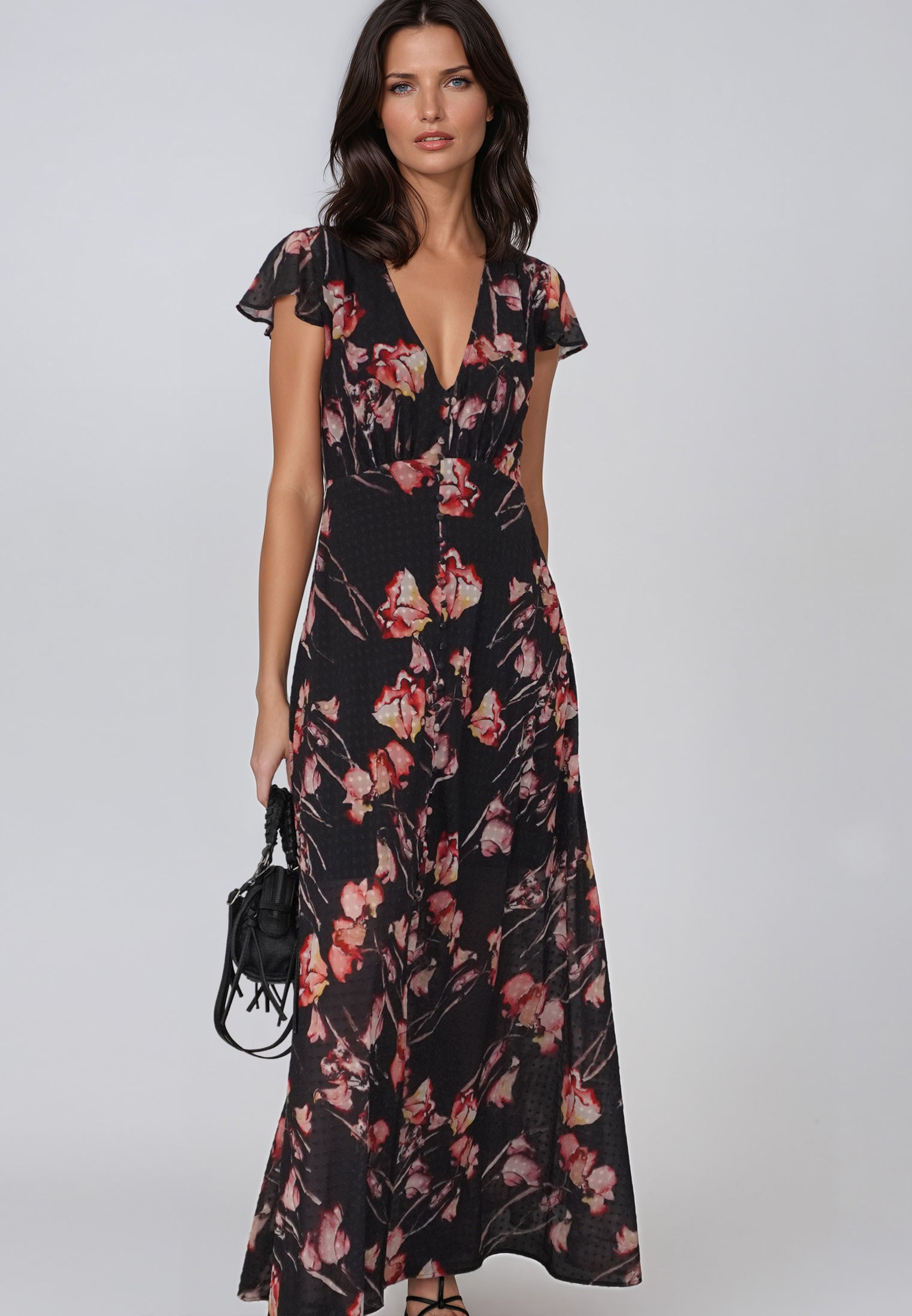 INDIUM MAXI DRESS TIMID DARK FLORAL