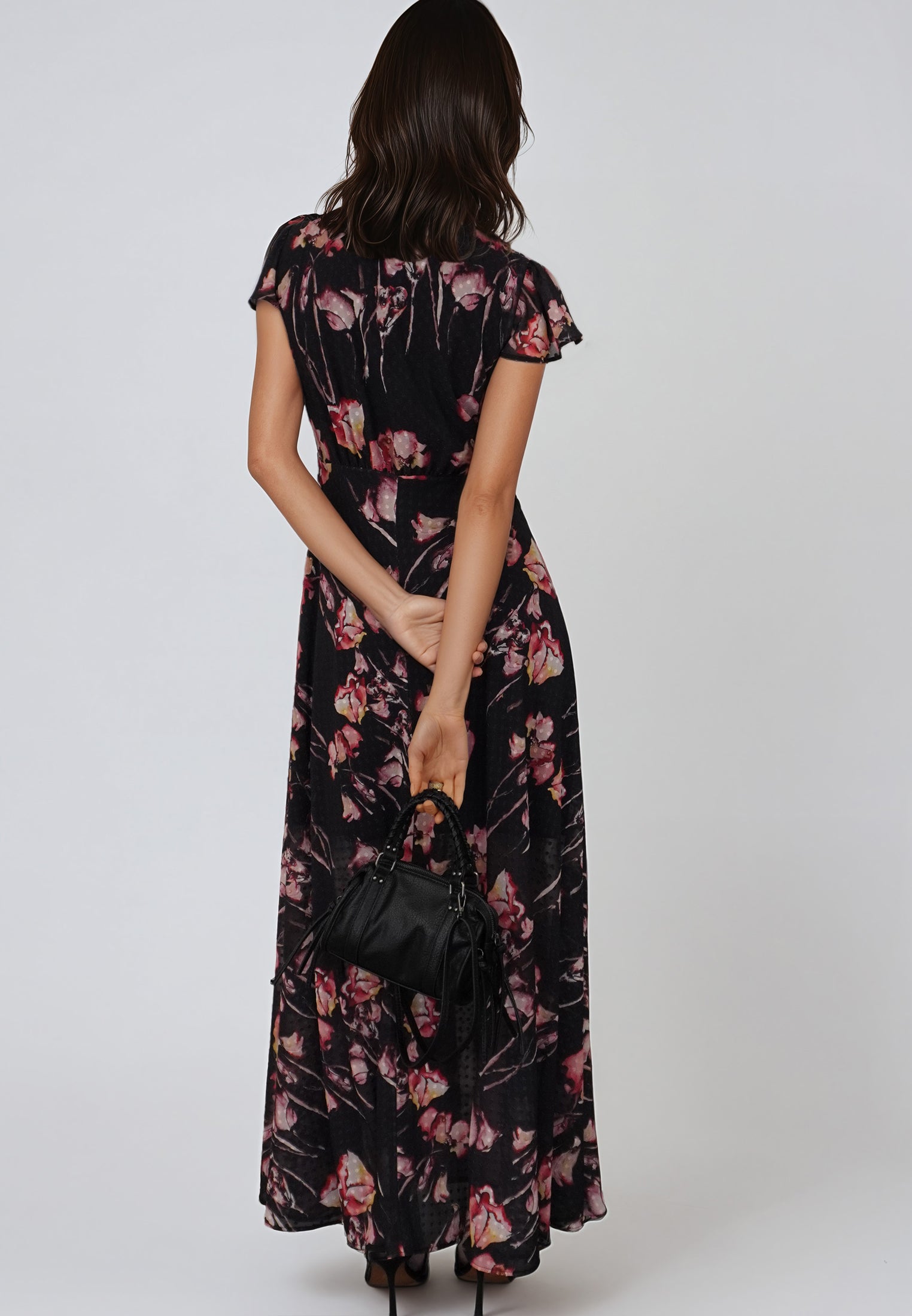 INDIUM MAXI DRESS TIMID DARK FLORAL