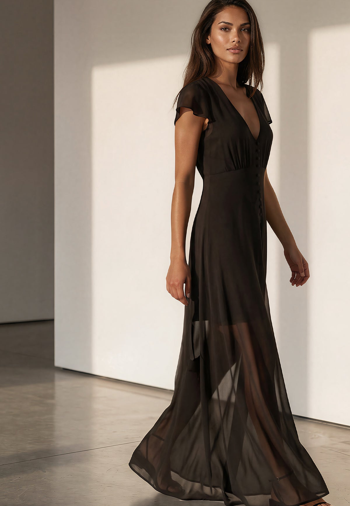 INDIUM MAXI DRESS JET BLACK