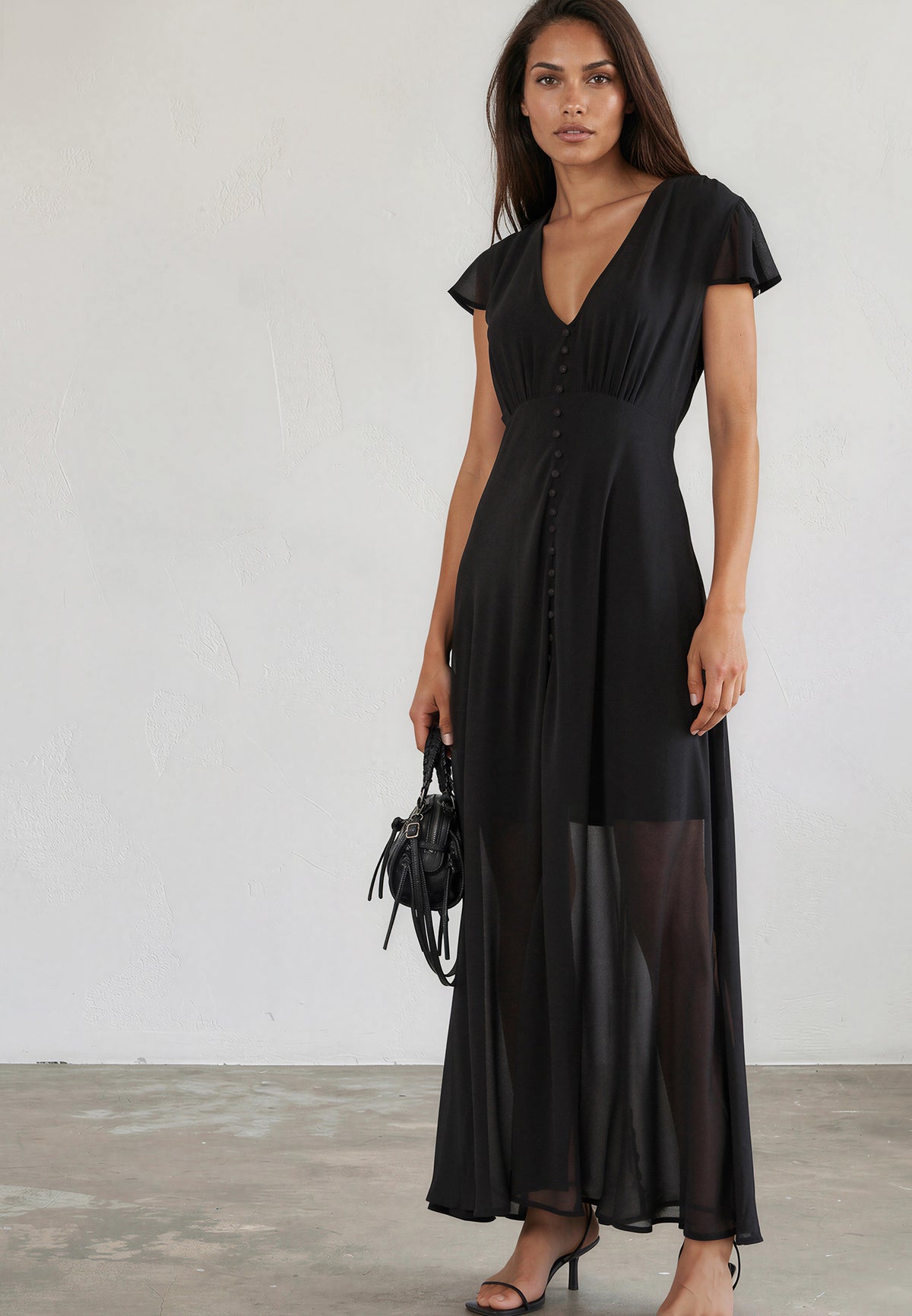 INDIUM MAXI DRESS JET BLACK