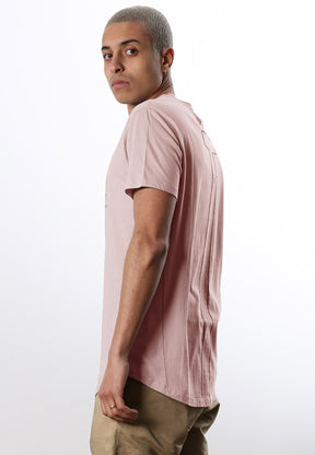 PRAYING SKELETON ORGANIC T-SHIRT PALE PINK
