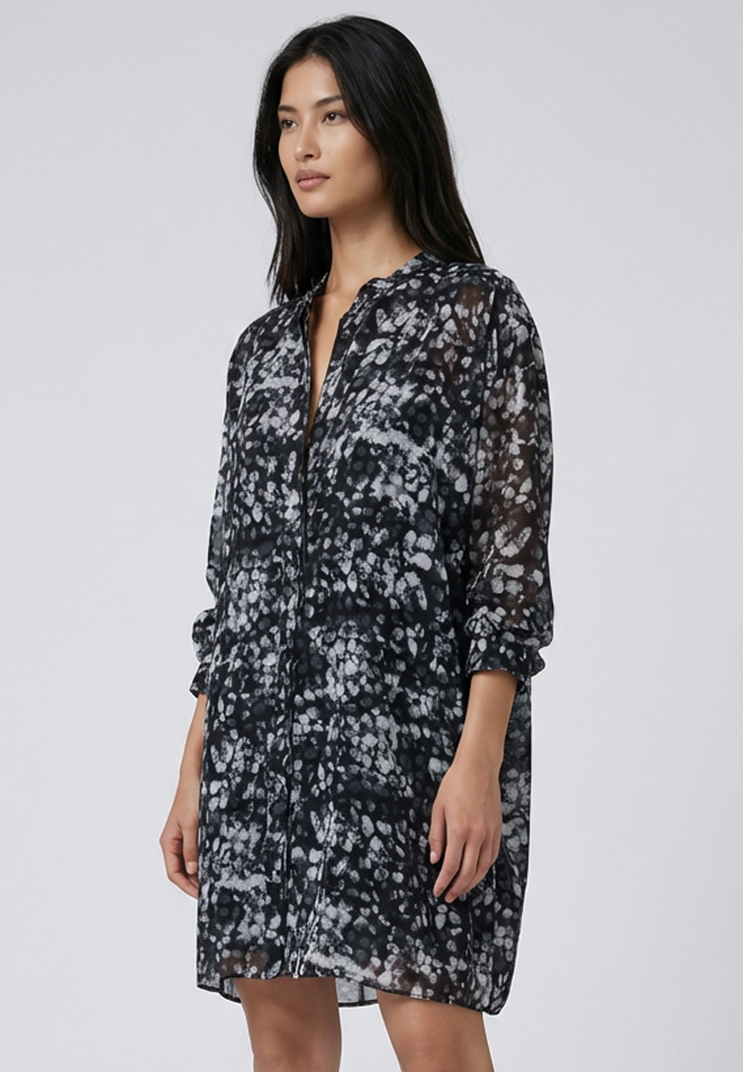PYRITE DRESS STILL PRINT BLACK & GREY