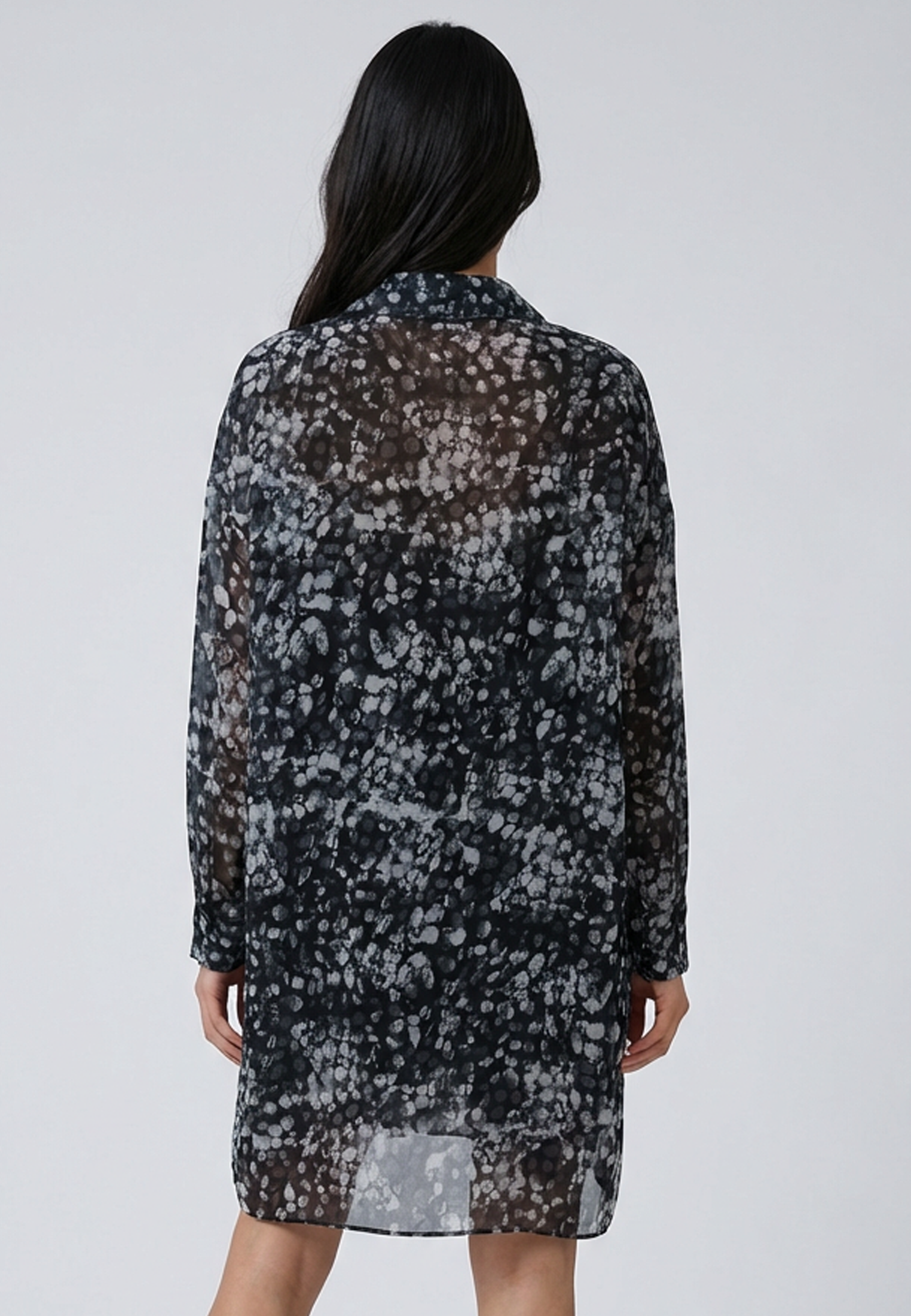 PYRITE DRESS STILL PRINT BLACK & GREY