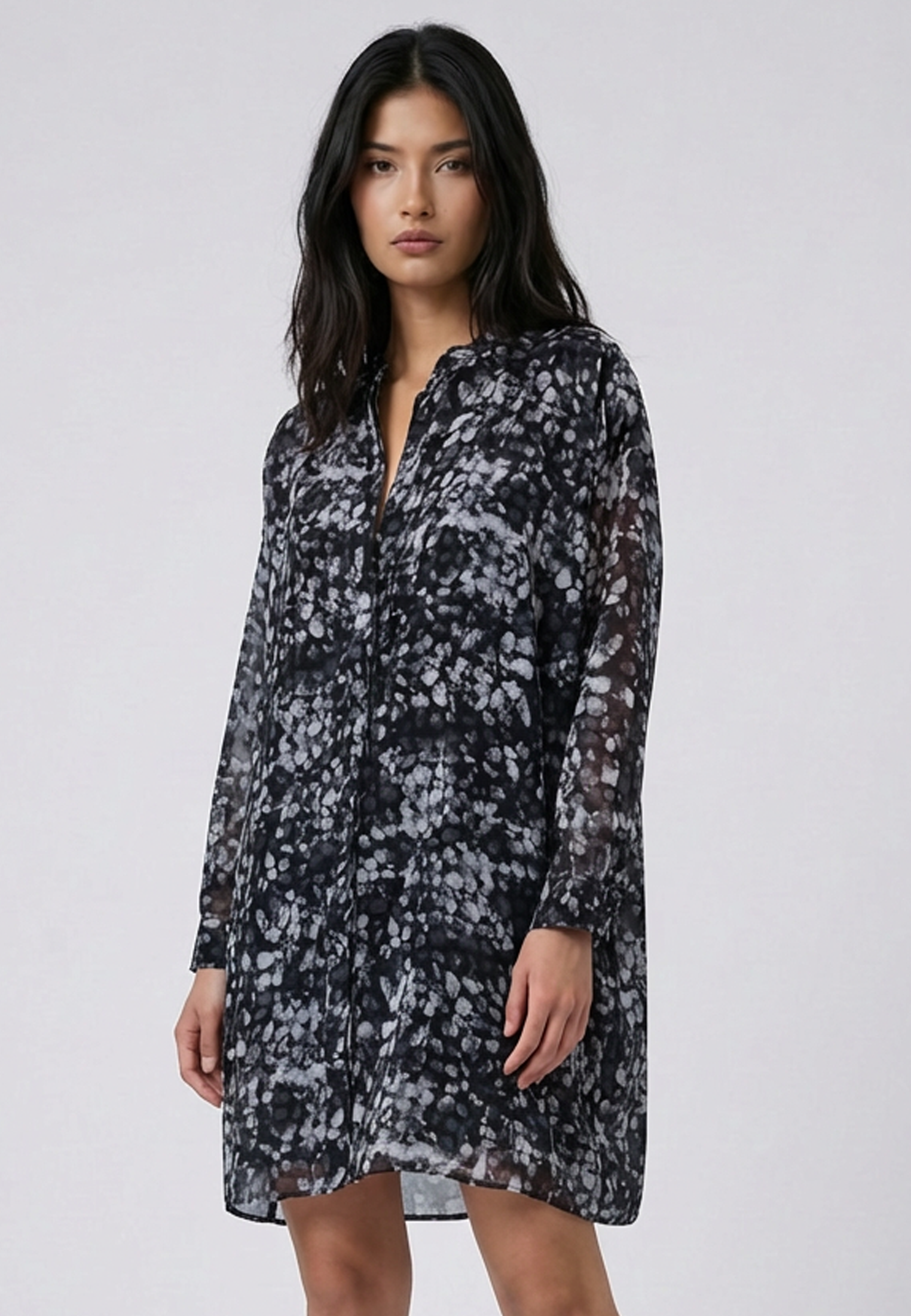 PYRITE DRESS STILL PRINT BLACK & GREY