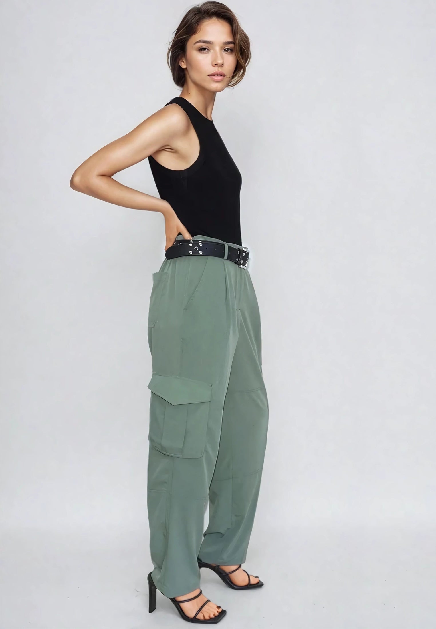 RAY KHAKI CARGO TROUSERS