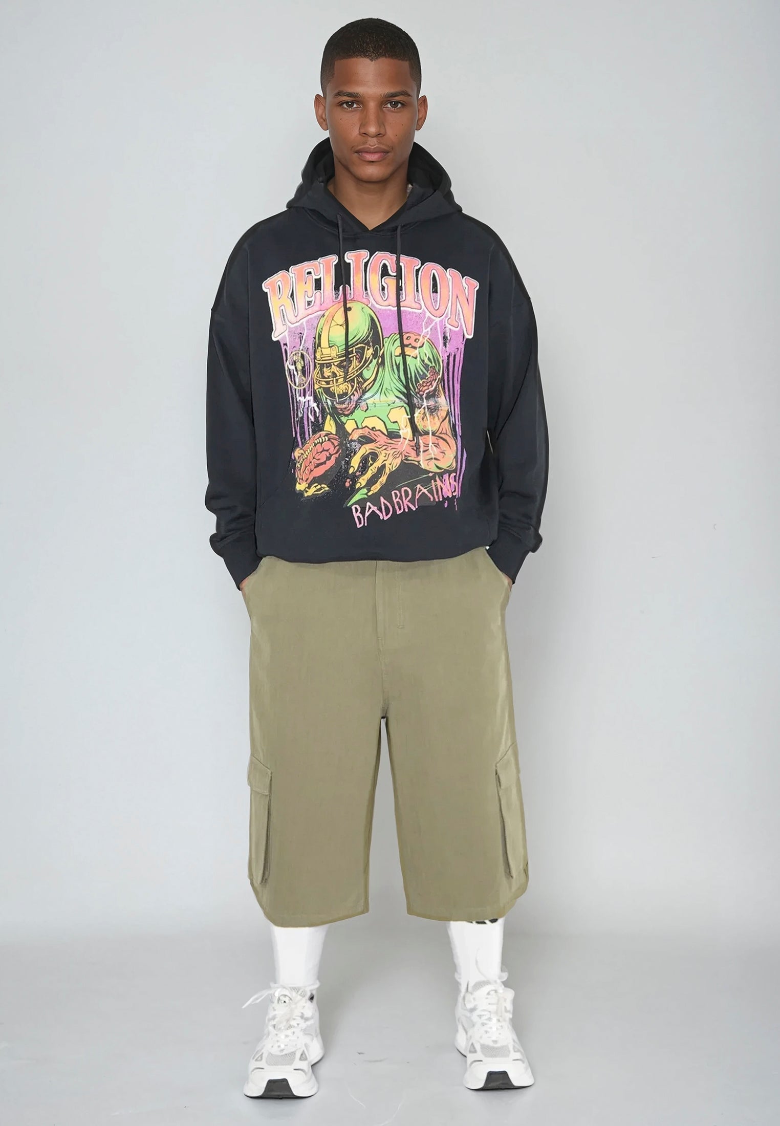 RELIGION FOOTBALL HOODY BLACK