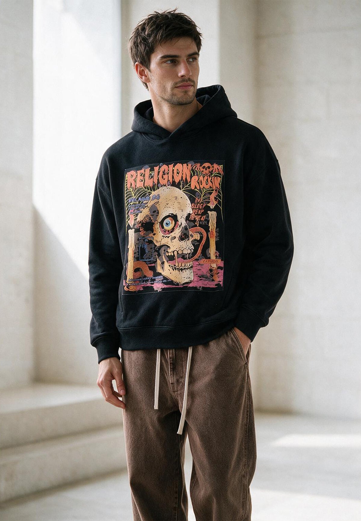 RELIGION ROCKING HOODIE BLACK