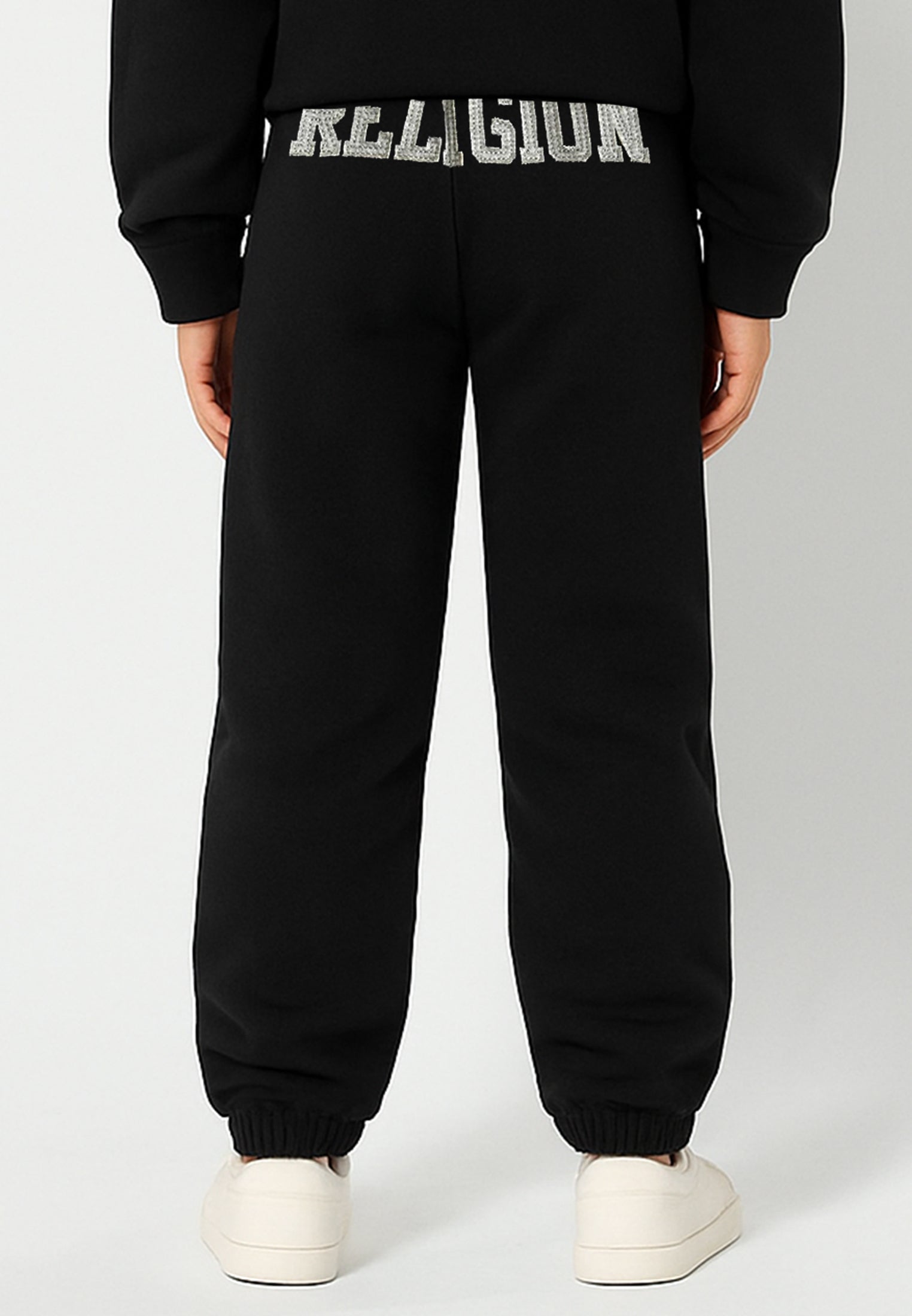 RELIGION GIRLS SEAMED DARTED SWEATPANTS BLACK