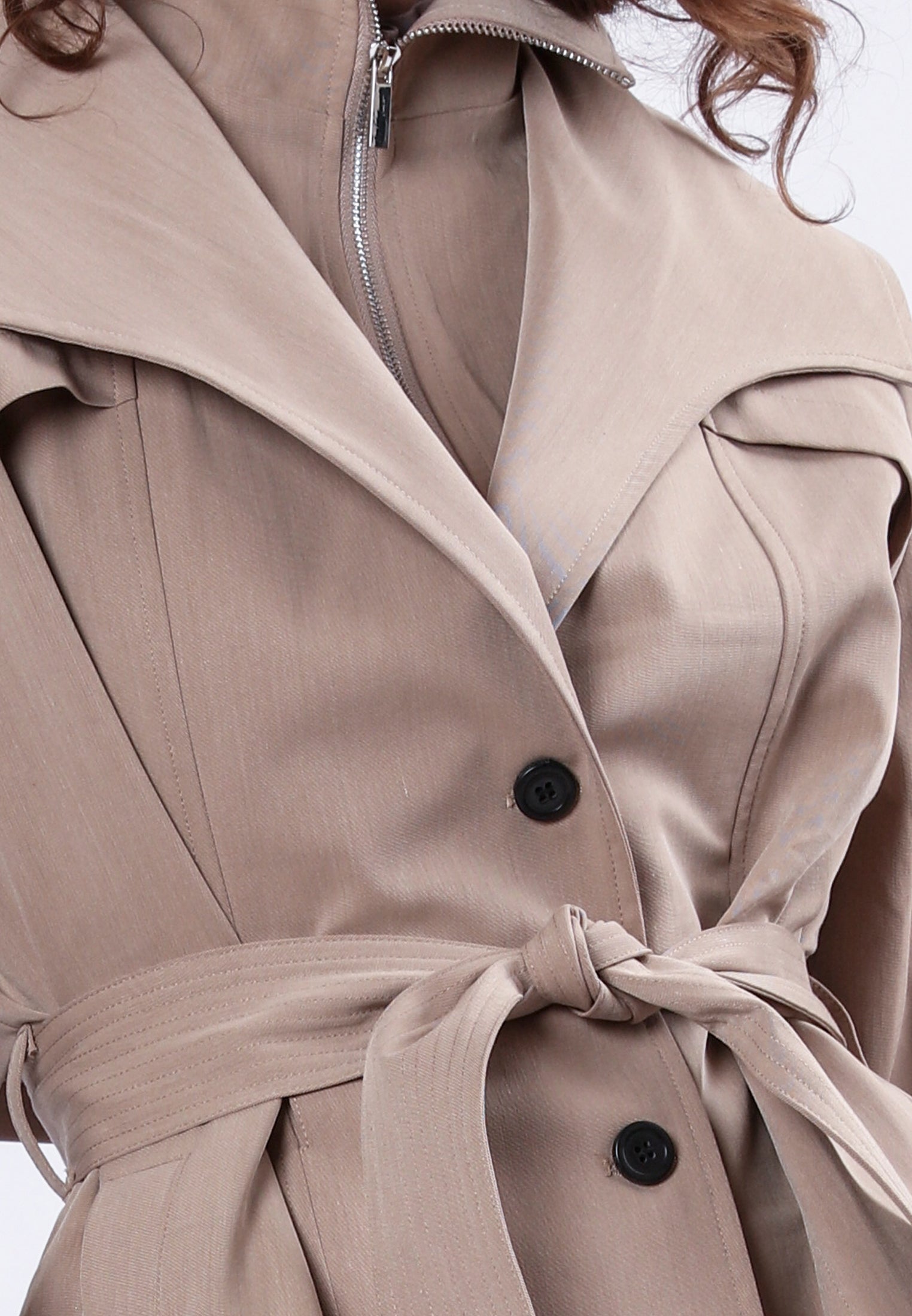 RHODIUM TAUPE TRENCHCOAT