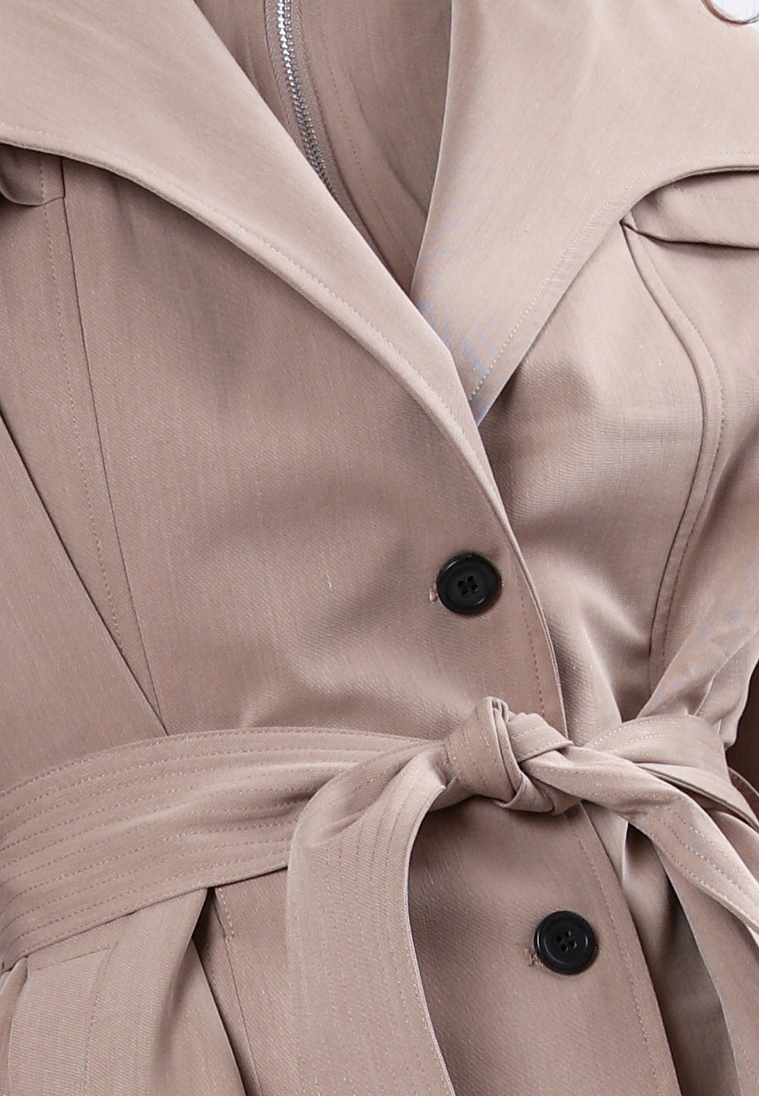 RHODIUM TAUPE TRENCHCOAT