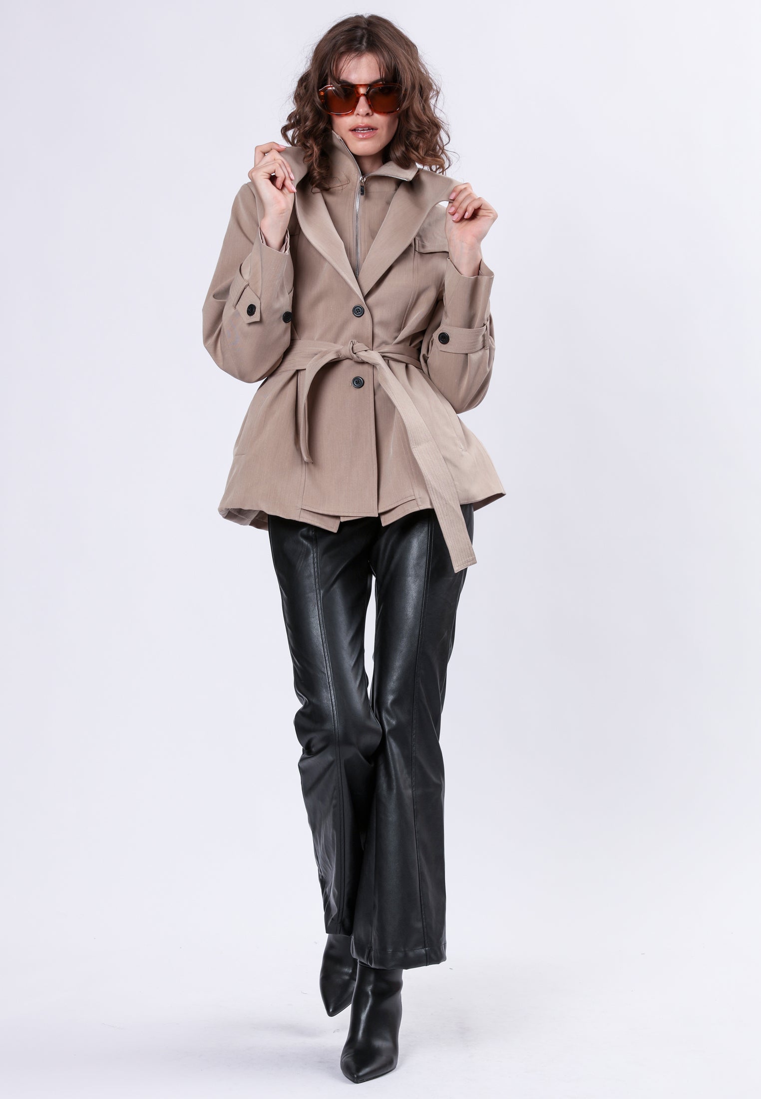 RHODIUM TAUPE TRENCHCOAT