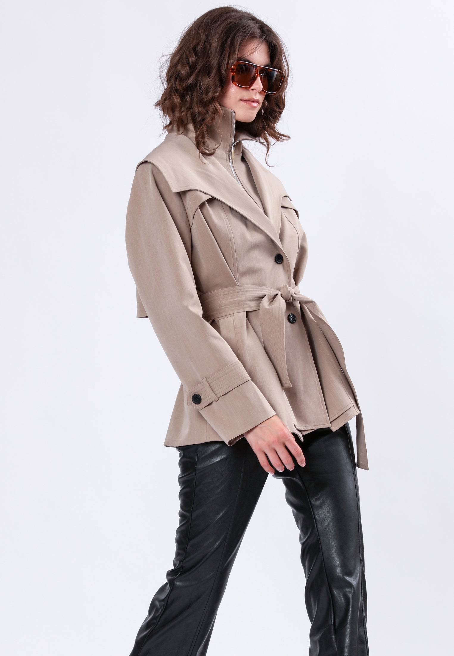 RHODIUM TAUPE TRENCHCOAT