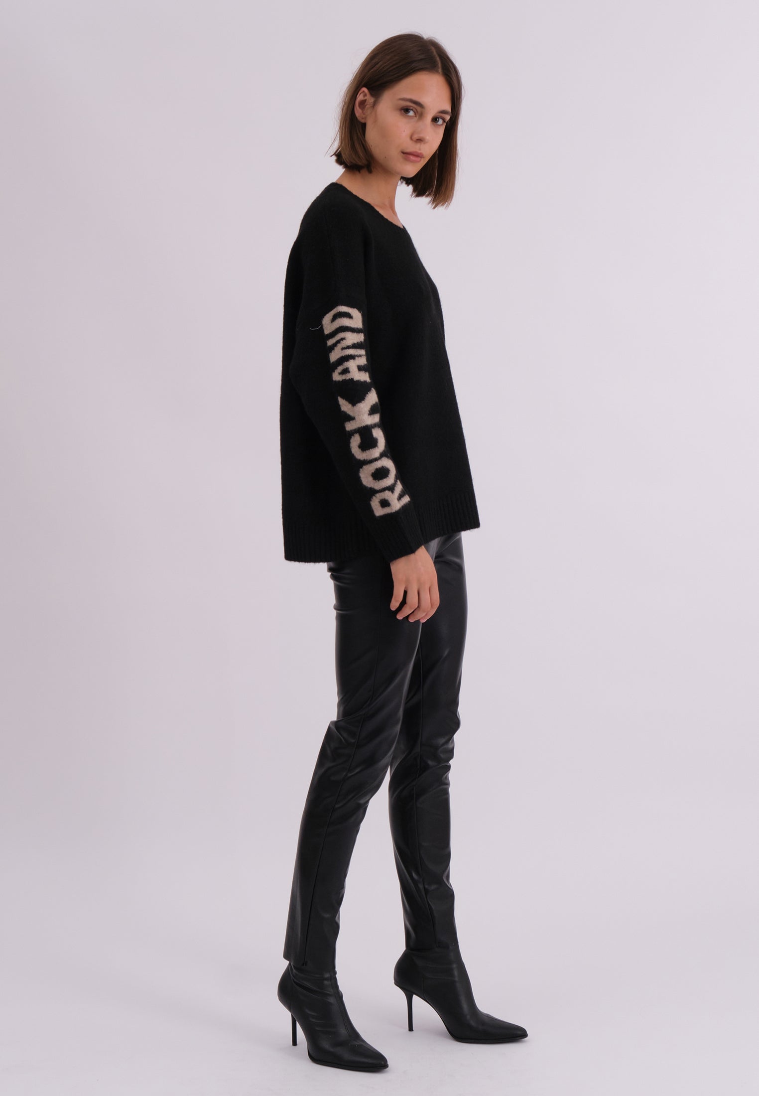 ROCK AND ROLL JUMPER BLACK & NUDE