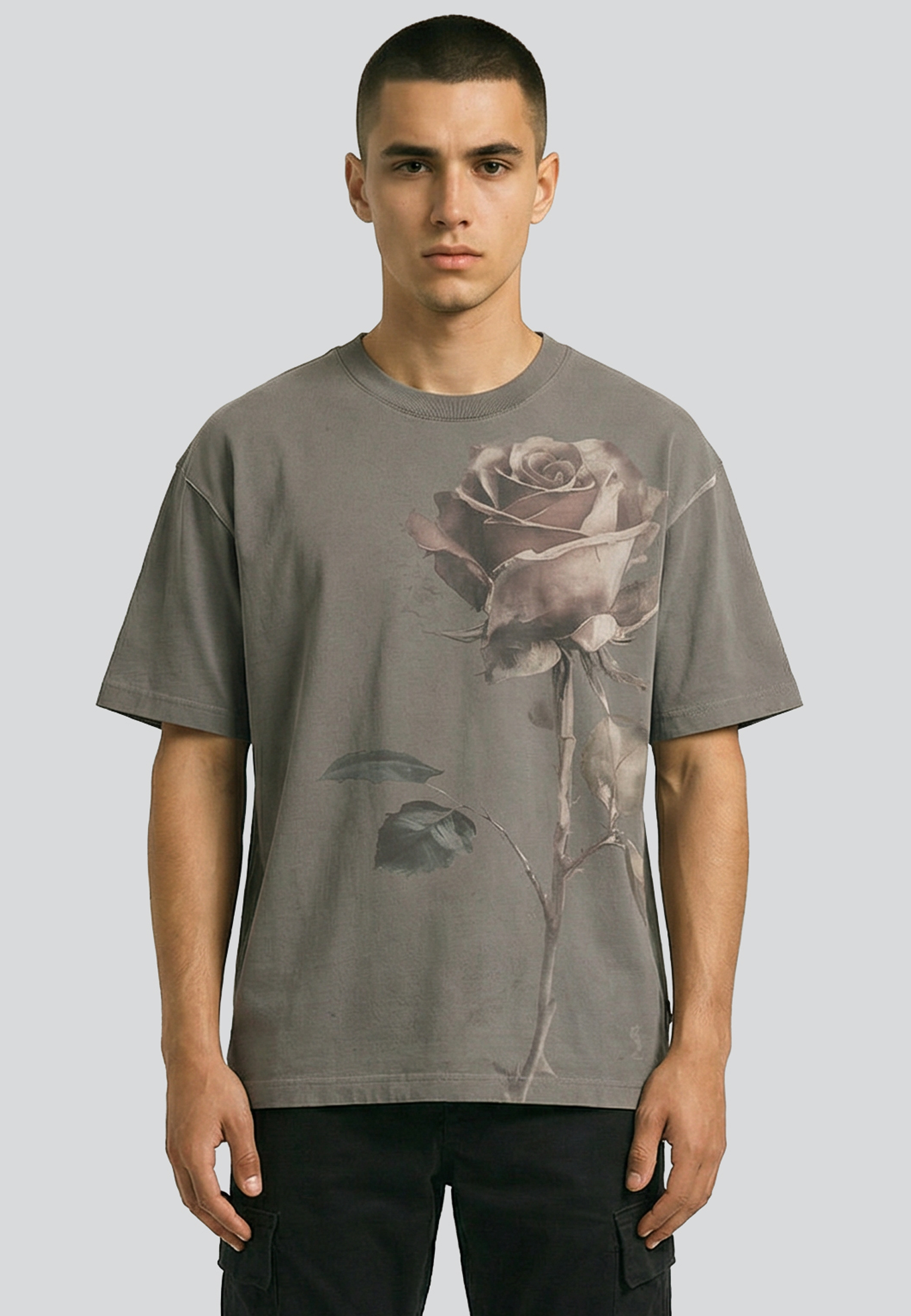 SINGLE ROSE T-SHIRT TAN