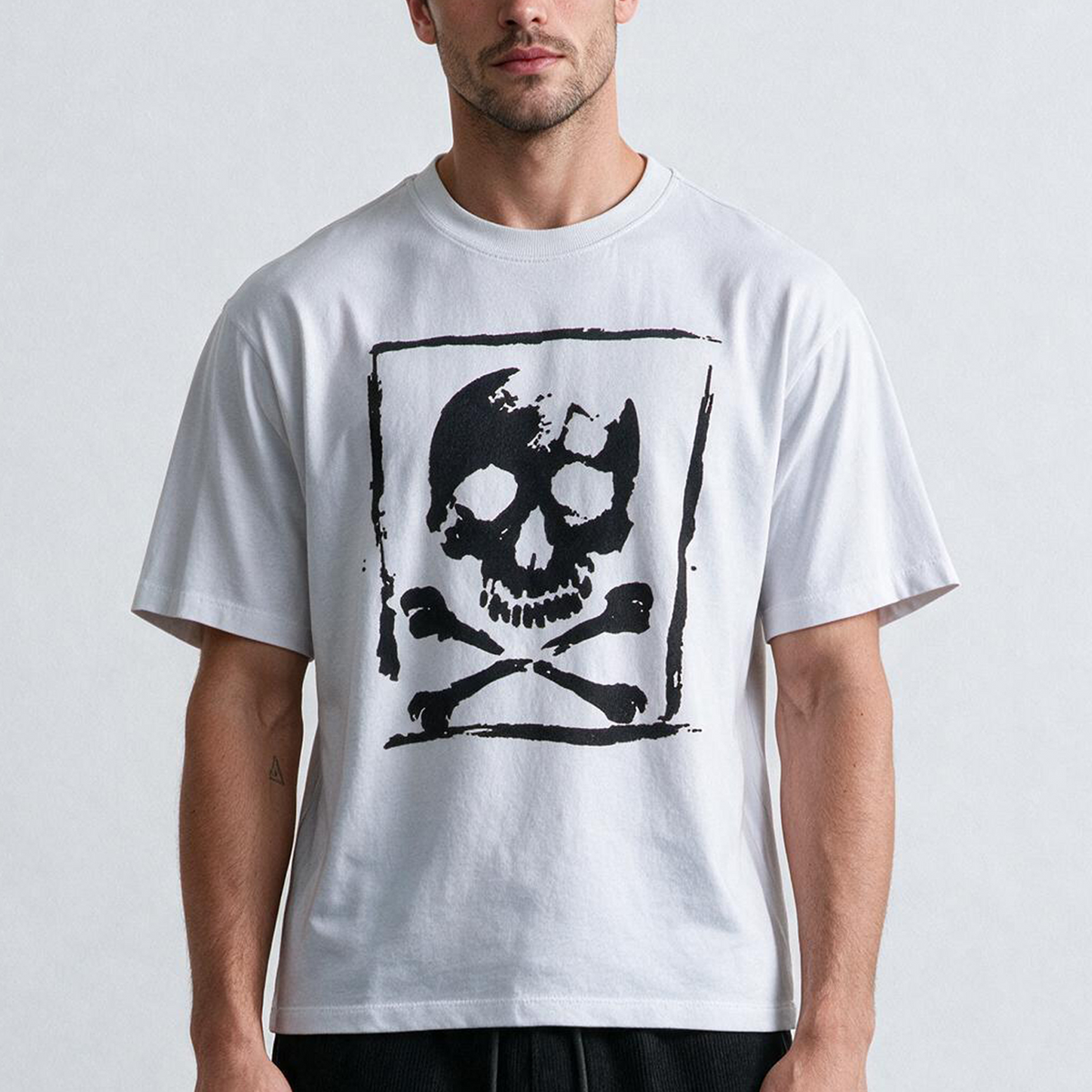 RELIGION Skull Crossbones White T-Shirt