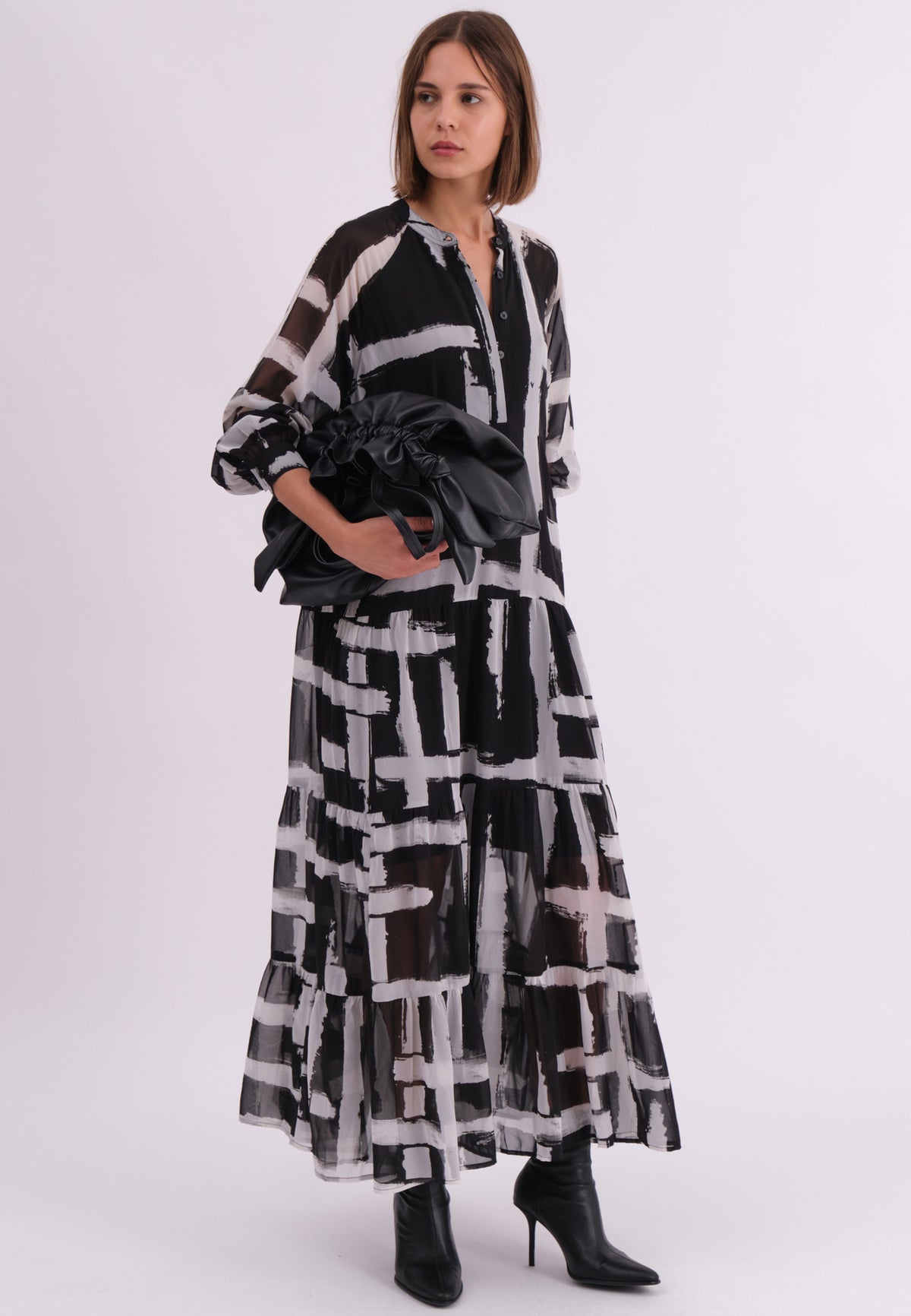 SUNSET MAXI DRESS SELVAGE BLACK