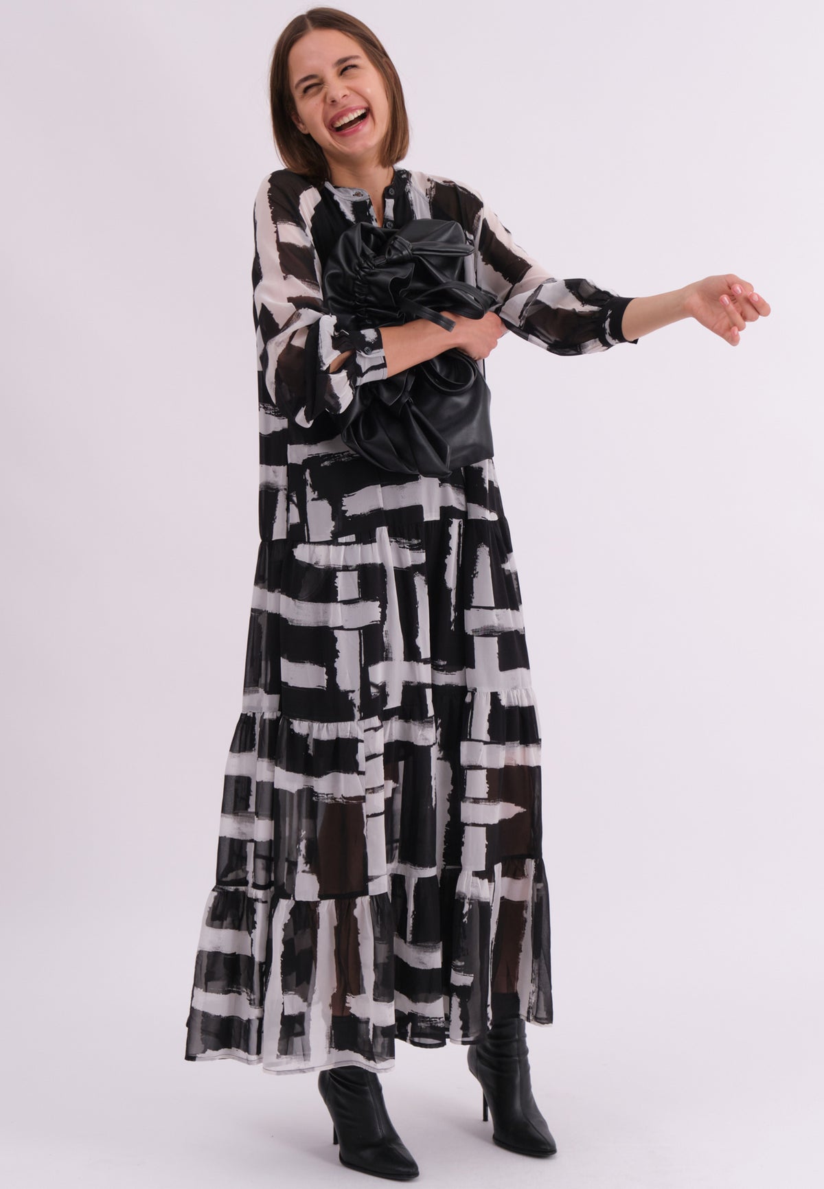 SUNSET MAXI DRESS SELVAGE BLACK